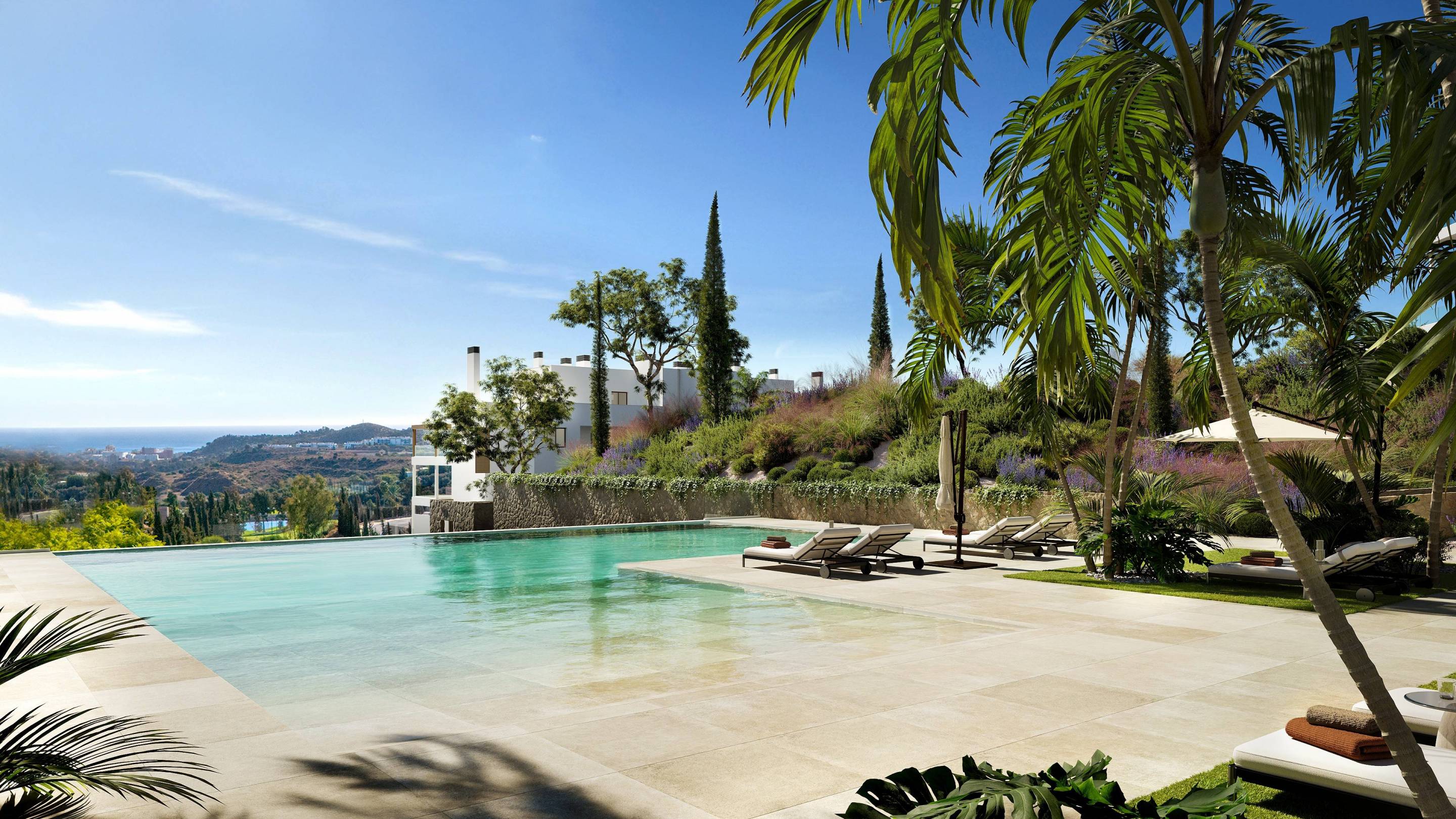 Entrance lobby with lift in new-build development, Cerros del Águila, Mijas
