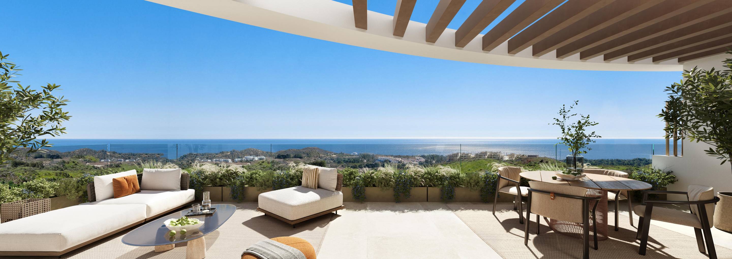 Third bedroom with natural light in new-build penthouse, Cerros del Águila, Mijas