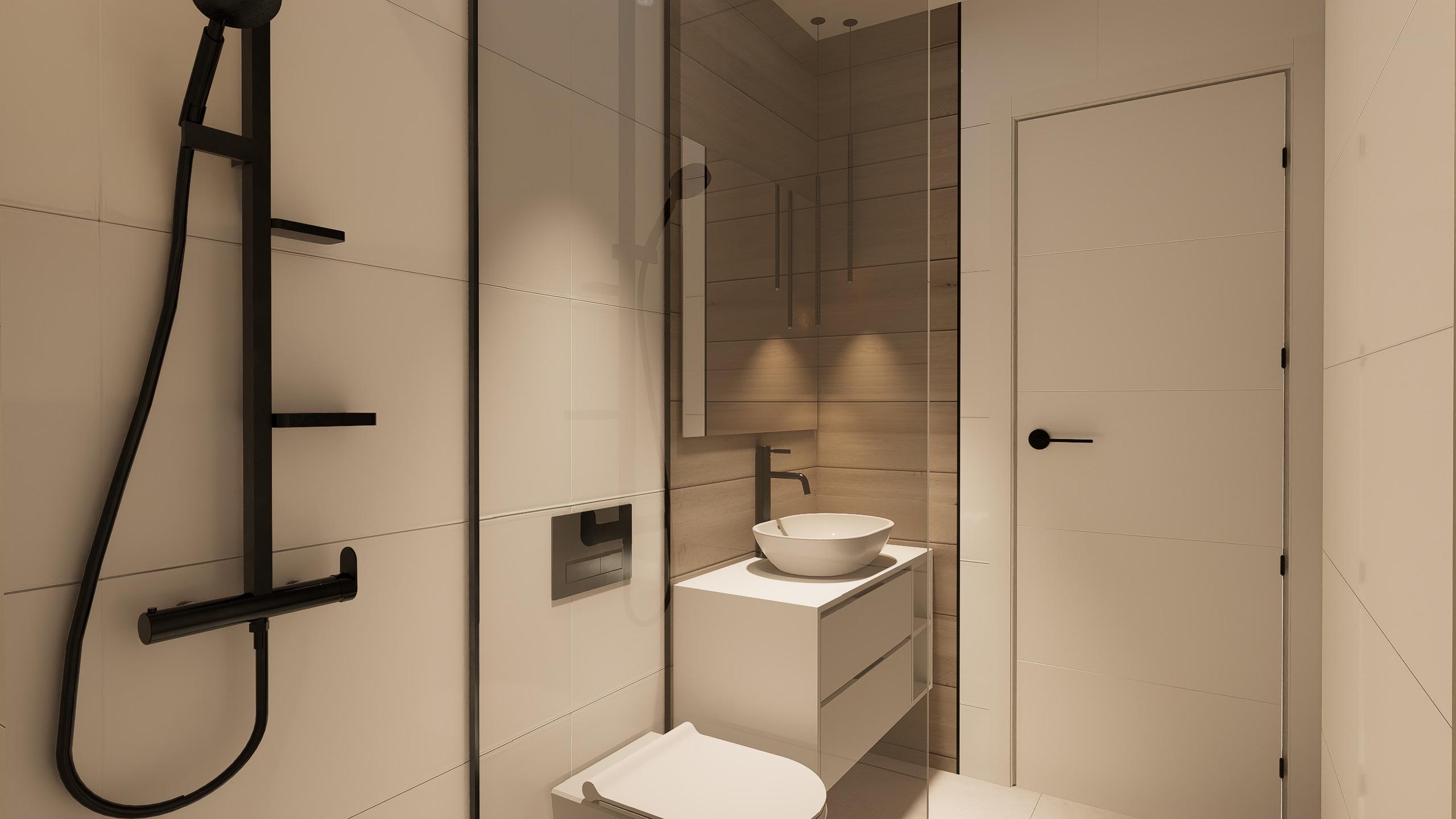 Bathroom vanity unit and mirror, new-build bungalow, Pilar De La Horadada