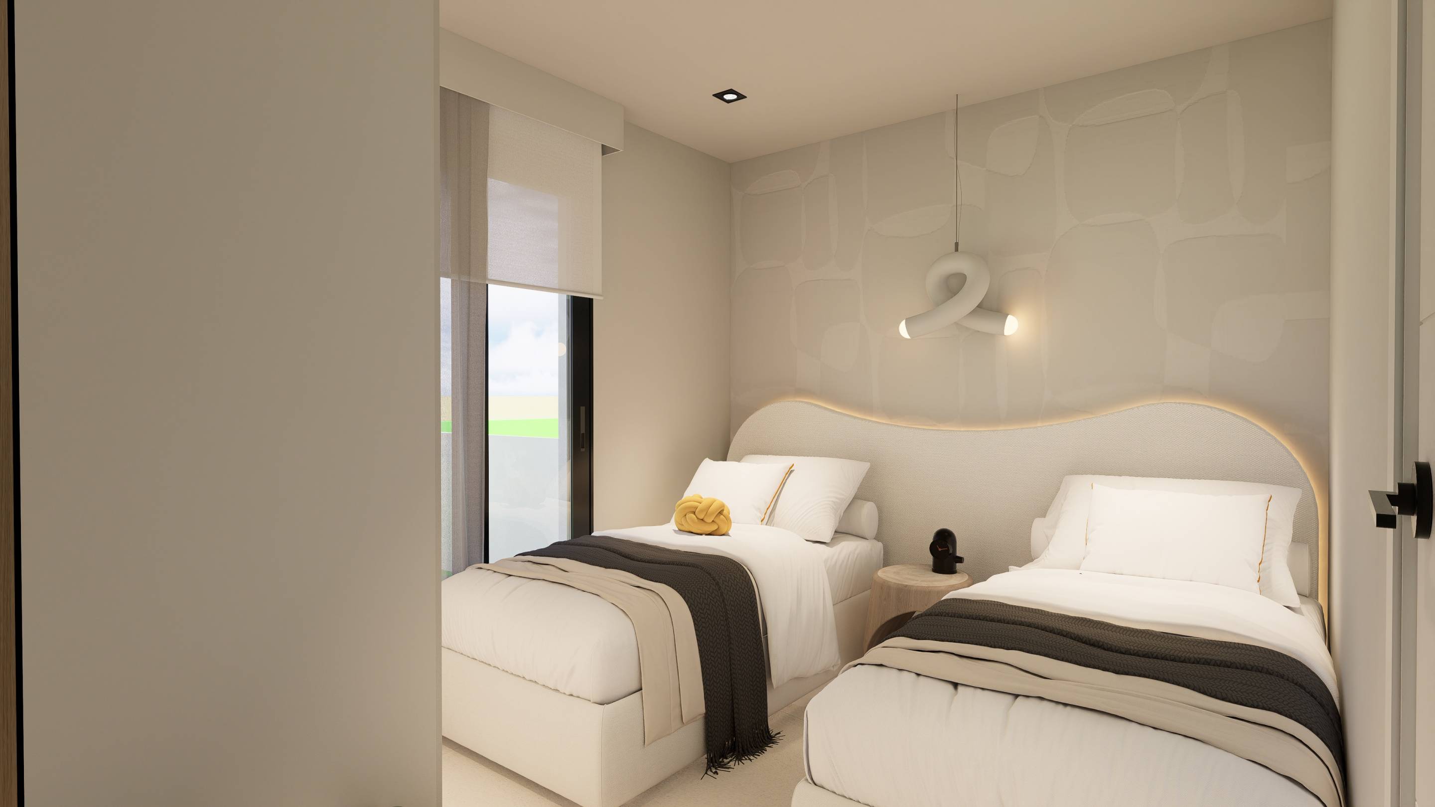 Floor plan of 2-bedroom new-build bungalow, Zona Pueblo, Pilar De La Horadada