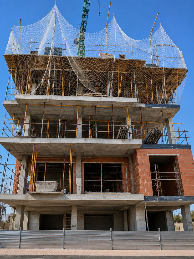 Terrace balustrade and sea view, new-build apartment, Playa del Cura
