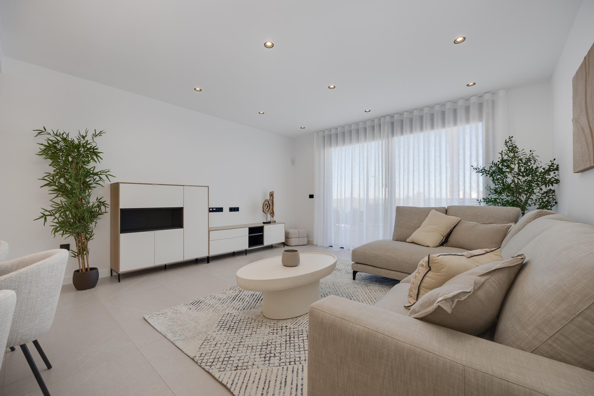 Natural light through bedroom window in new-build villa, Torreblanca