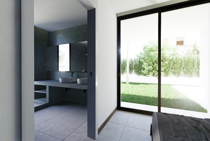 Double bedroom with window to garden in new-build villa, Coloma, La Nucía