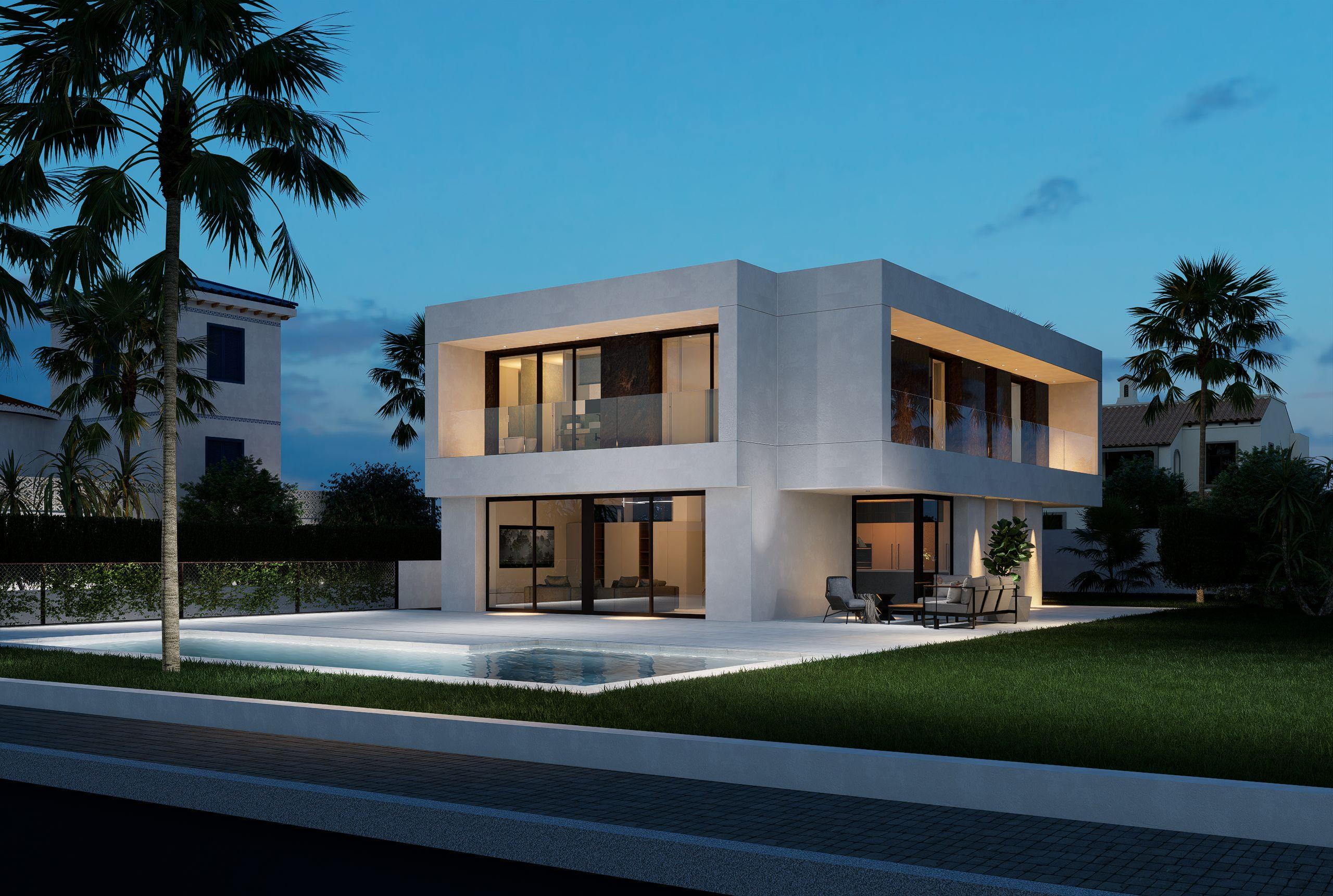 Views from new-build villa in Coloma, La Nucía towards surrounding hills