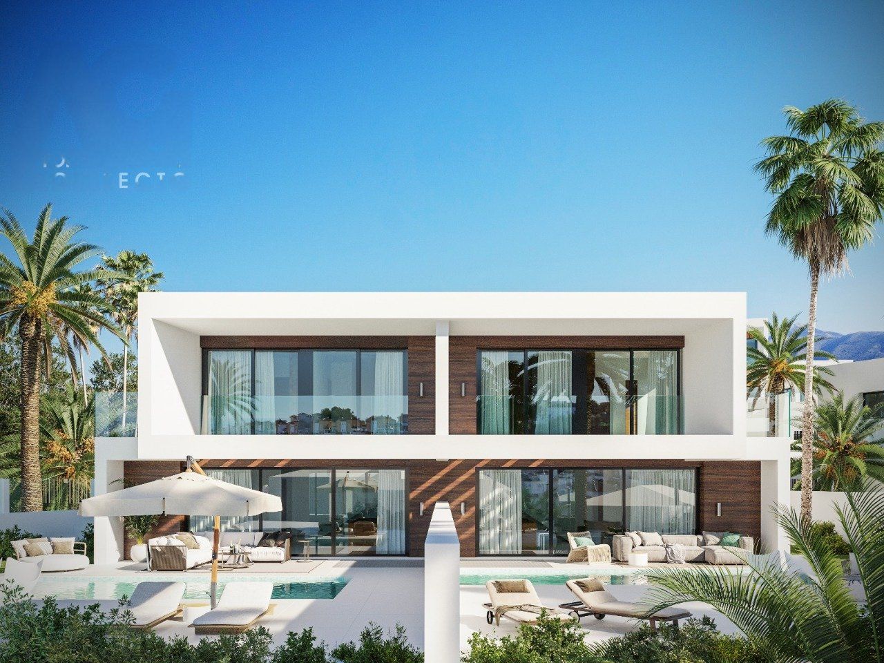 Rooftop solarium terrace with views in new-build villa, Nueva Nerja, Nerja