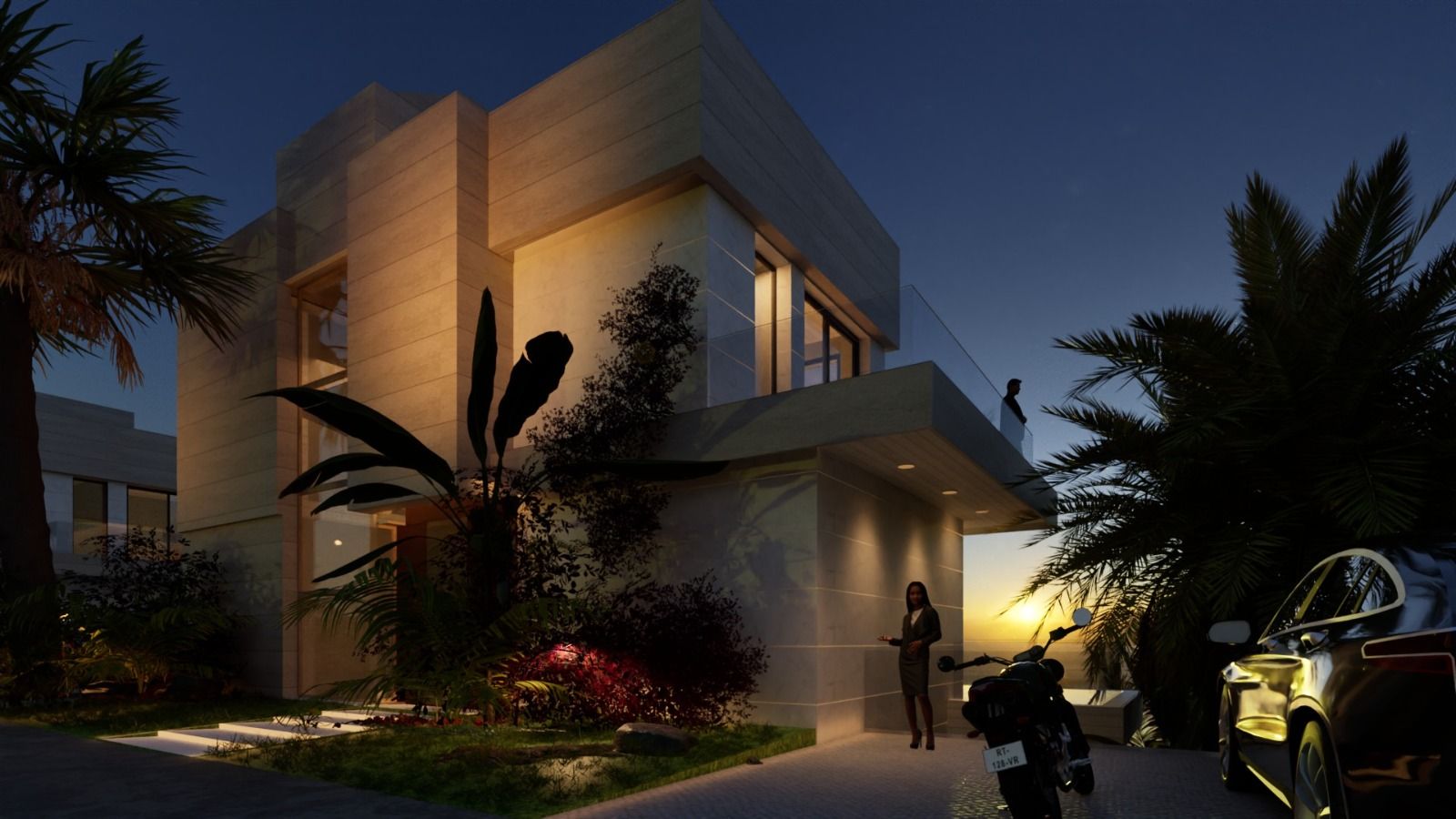 Kitchen with fitted units in 4-bedroom new-build villa, Azata Golf Estepona Oeste