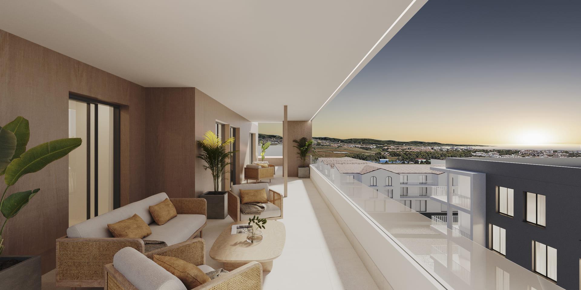 Communal pool in new-build development, San Pedro de Alcántara, Costa del Sol