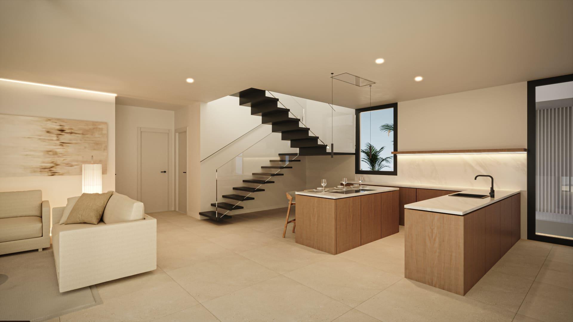 Communal garden and landscaping in new-build development, San Pedro de Alcántara, Costa del Sol