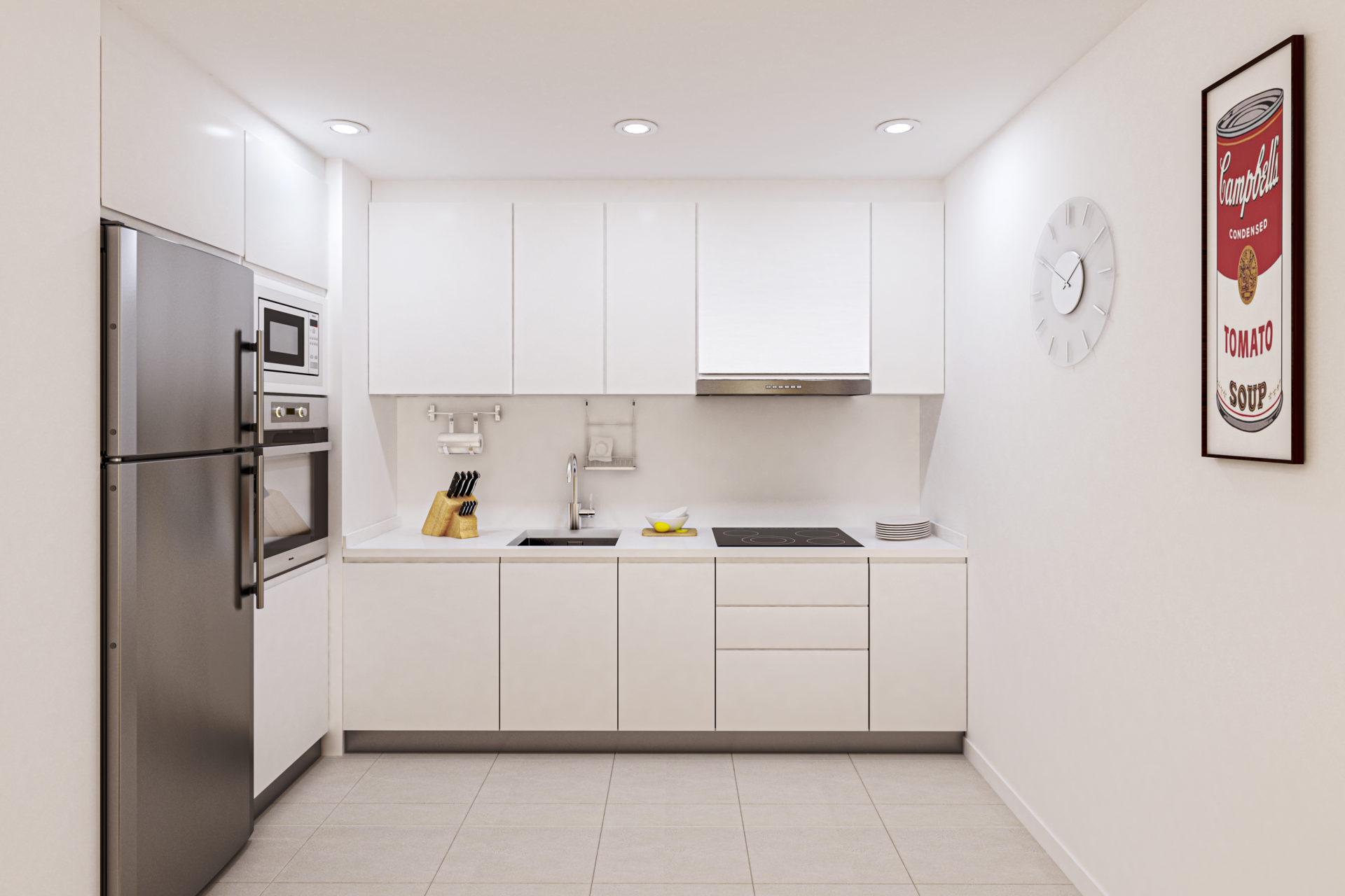 Open-plan living and dining area in 105 m2 new-build apartment on 5th floor, Gamarra, Málaga