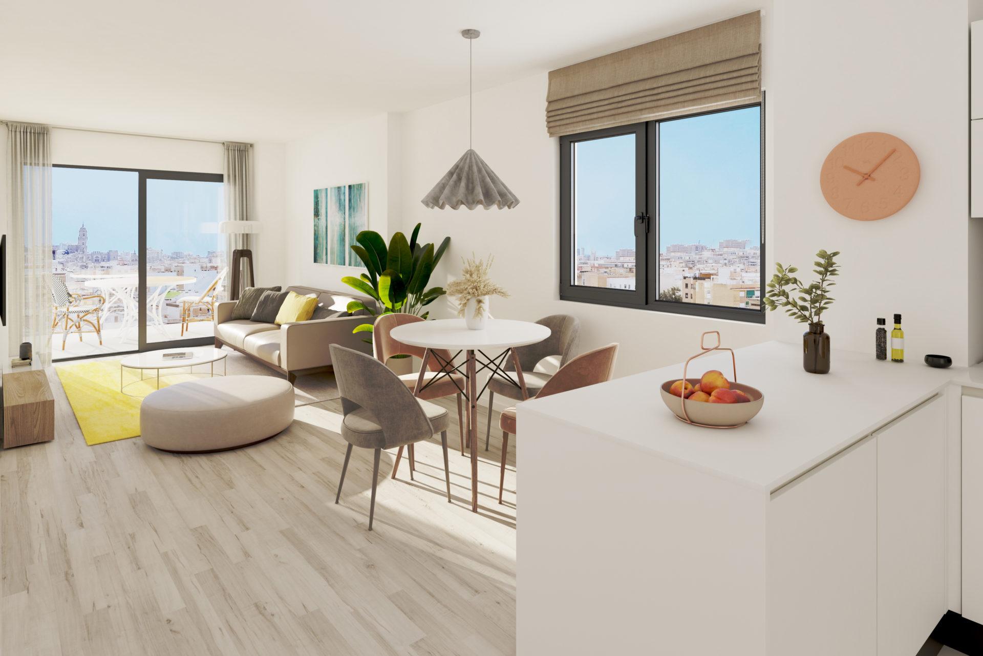 Main bedroom with built-in wardrobes in new-build apartment, Gamarra, Málaga