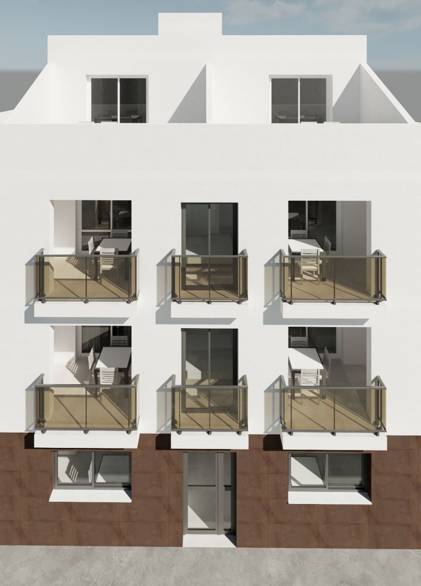 Second bathroom with basin and mirror in 3-bedroom new-build apartment, Centro, Fuengirola