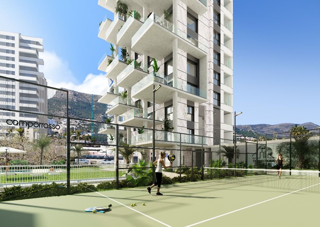 Pool terrace and sun deck at new-build development, Playa Arenal-Bol, Calpe