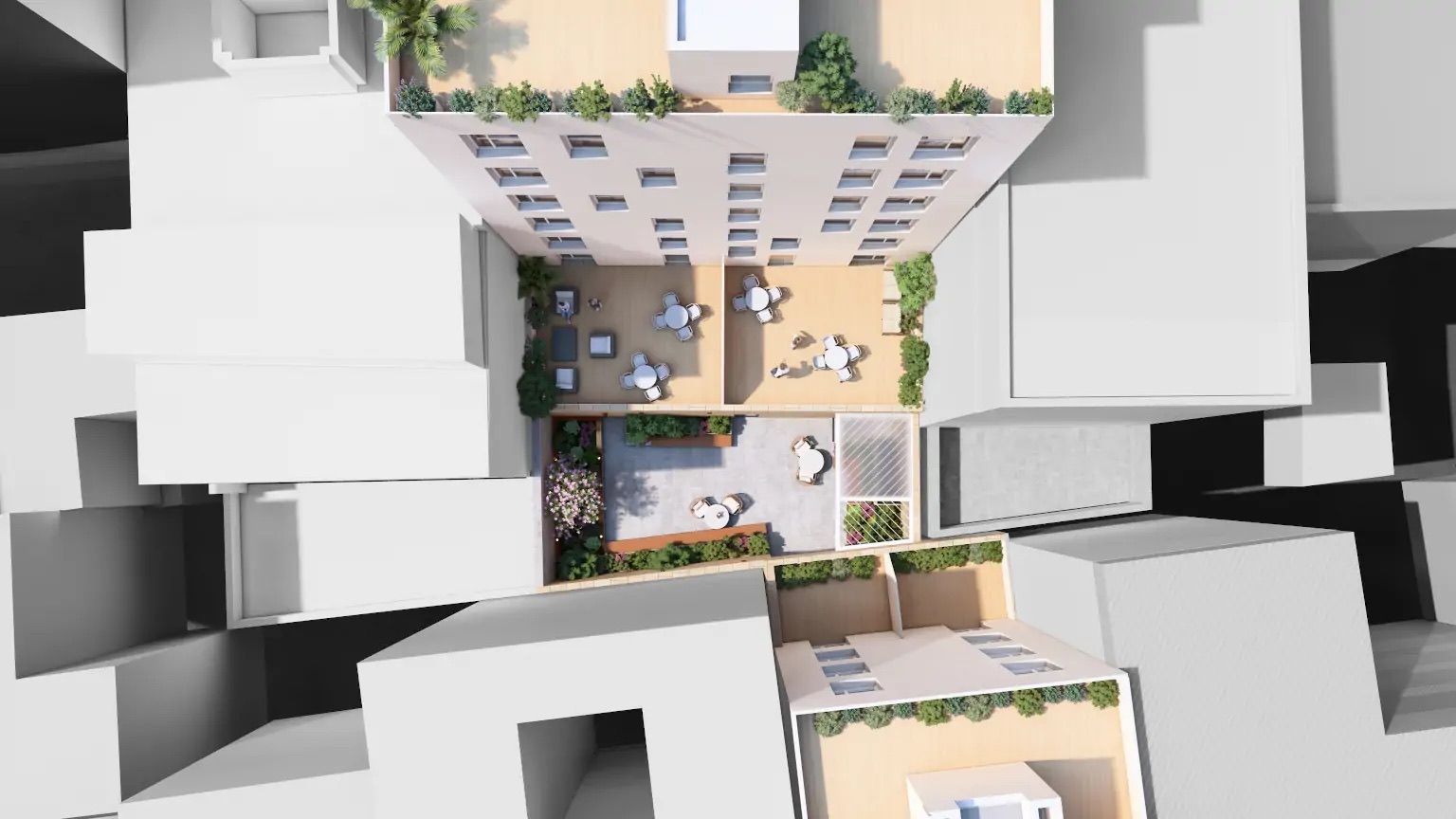 New-build development exterior with stone-effect facade detail, Villajoyosa