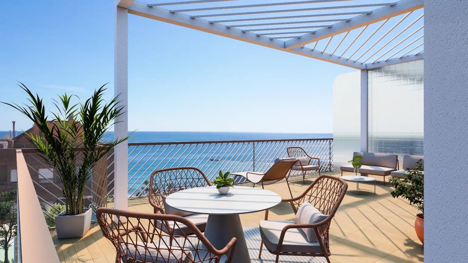 Open-plan living area in 3-bedroom penthouse on 6th floor, Centro, Villajoyosa