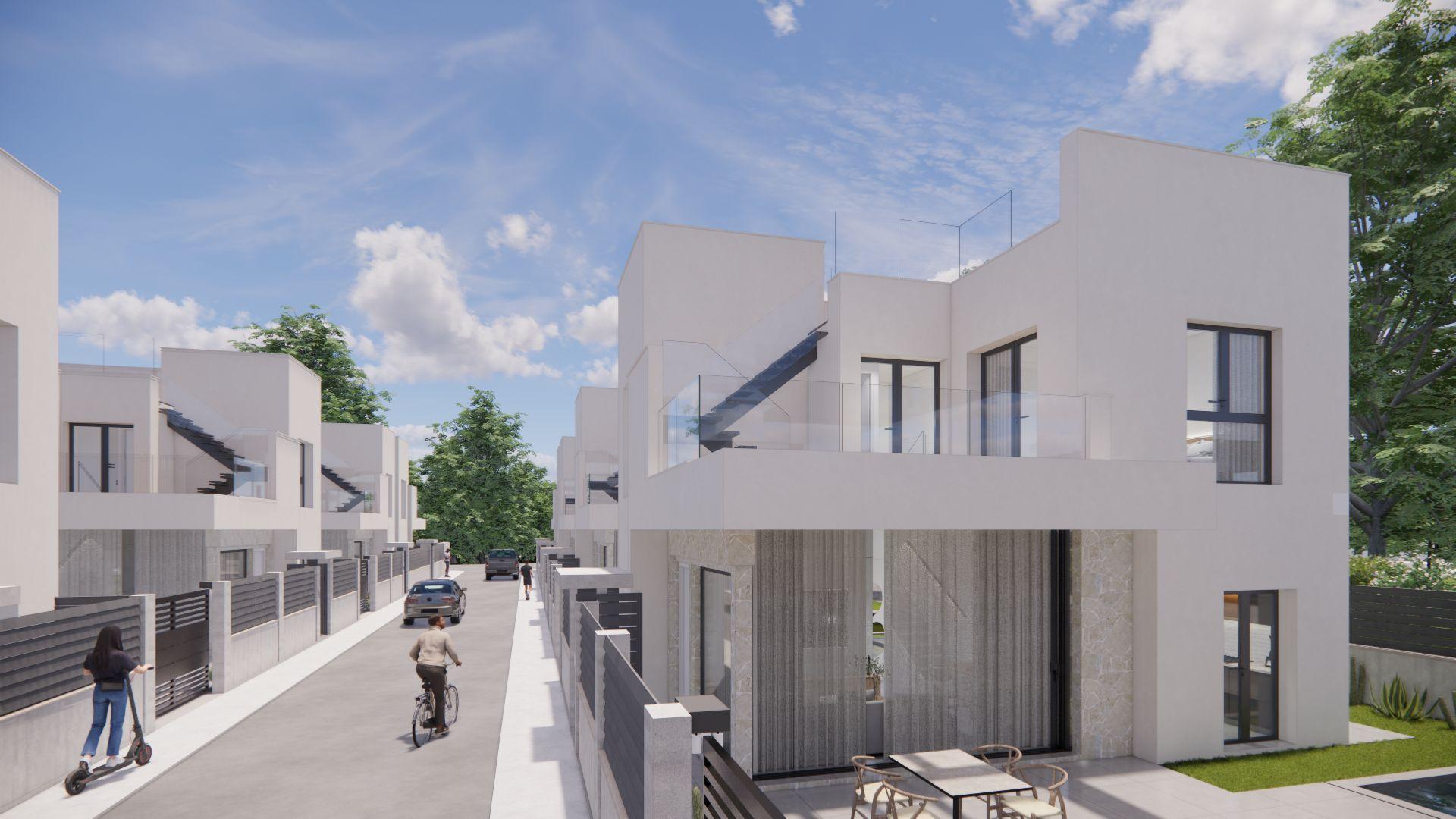 Open-plan living and dining area in 3-bedroom townhouse, Los Montesinos