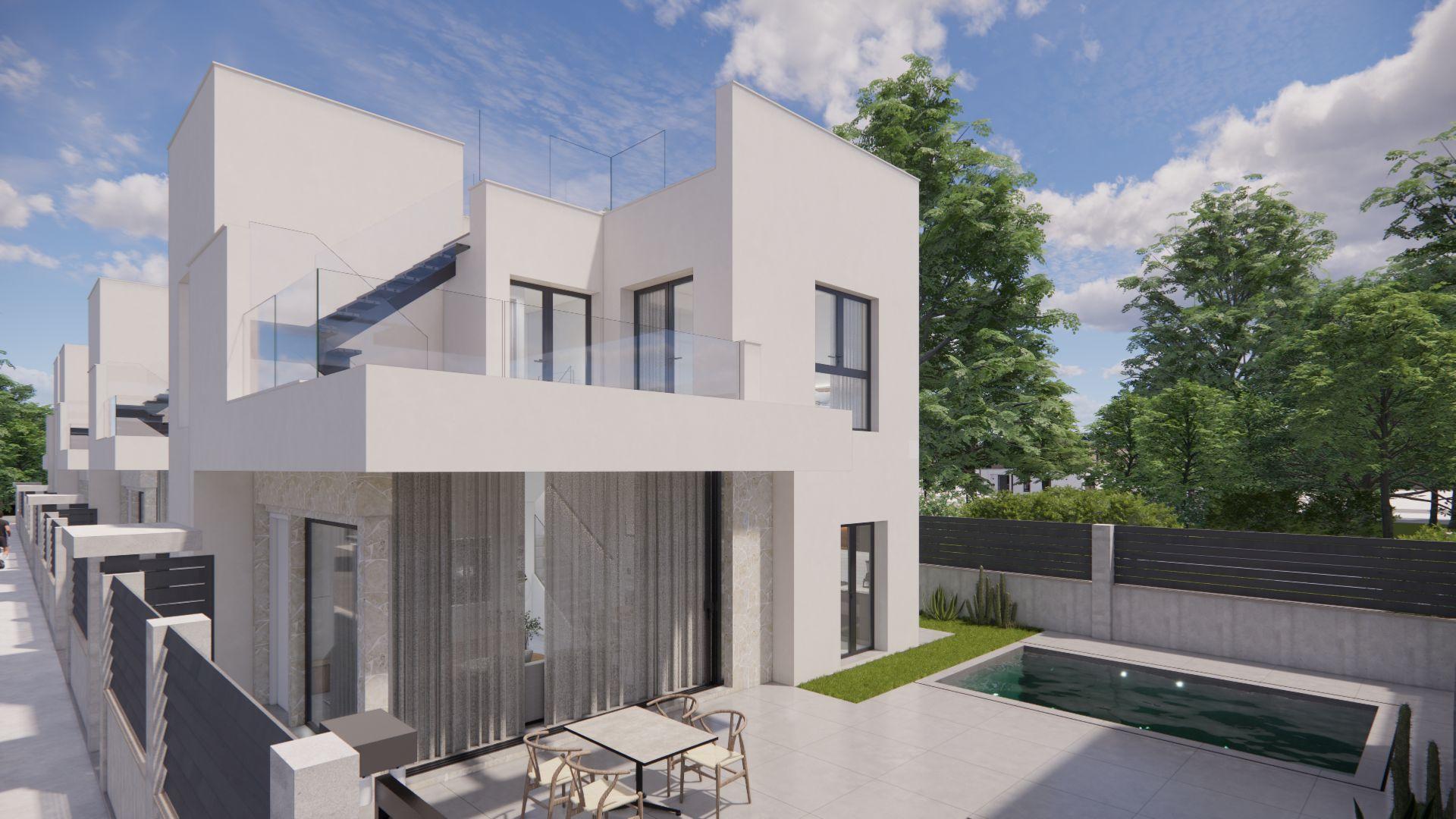 Kitchen from dining area angle, new-build townhouse, Los Montesinos