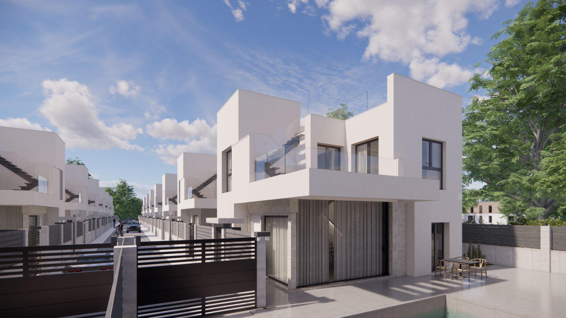 Garage door exterior, 3-bedroom townhouse, La Herrada, Los Montesinos