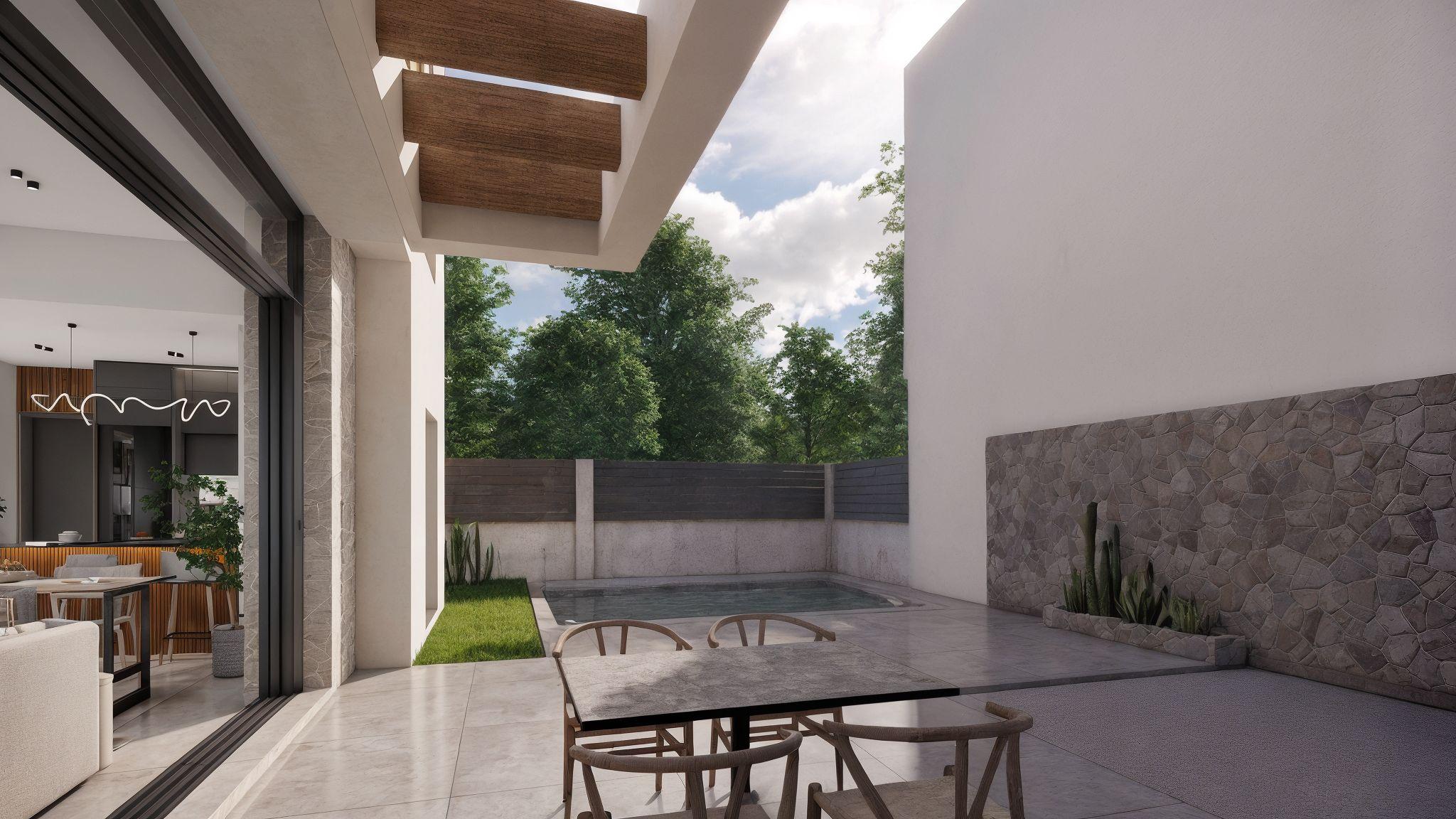Ground-floor living space with natural light, 4-bedroom townhouse La Herrada