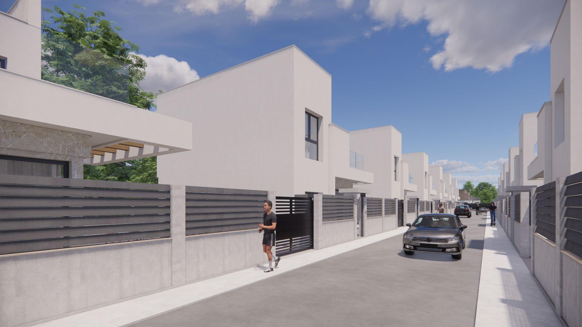 Ground-floor internal hallway of new-build townhouse, La Herrada, Los Montesinos
