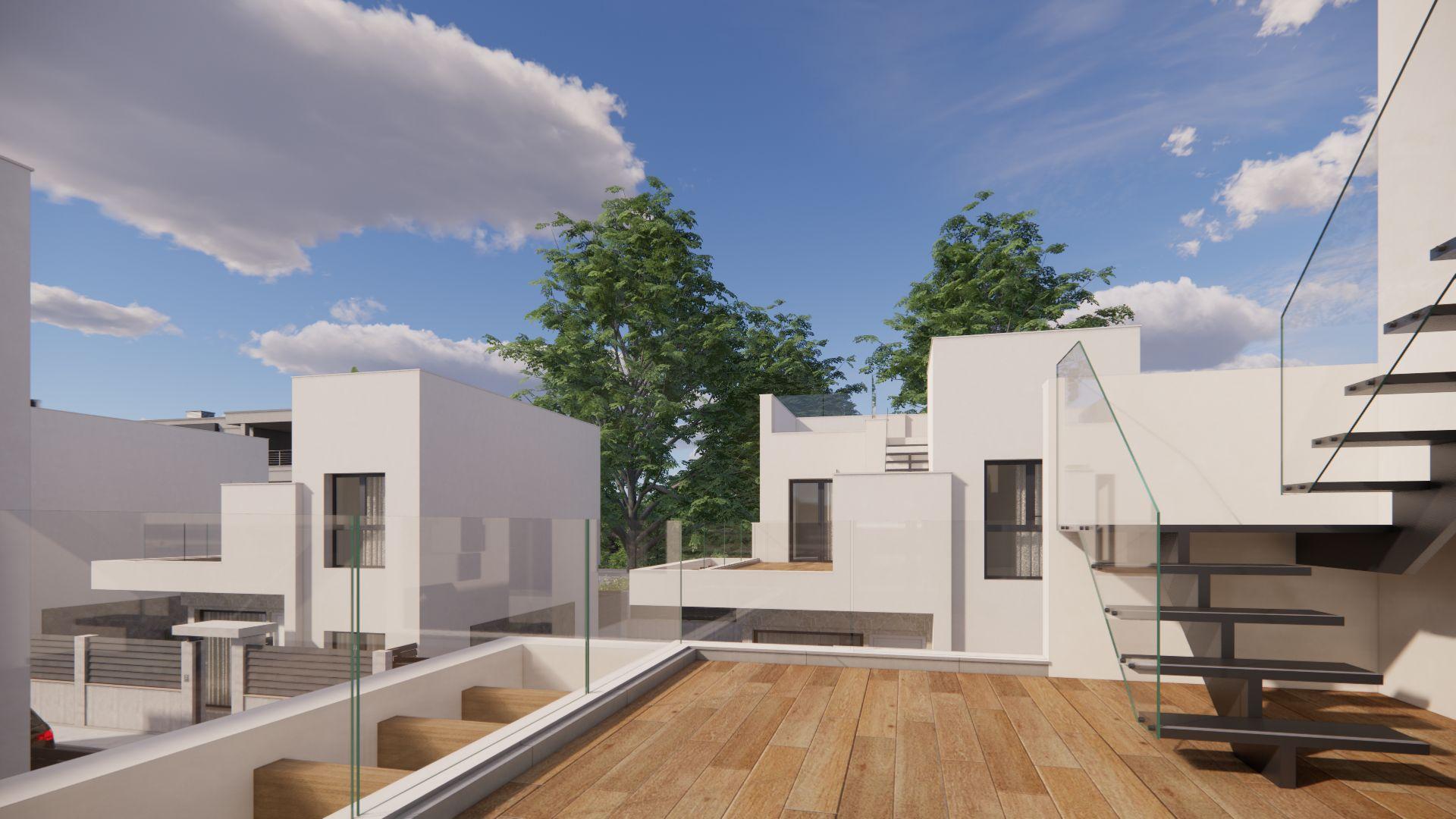 Kitchen with integrated appliances and overhead units, new-build townhouse, Los Montesinos