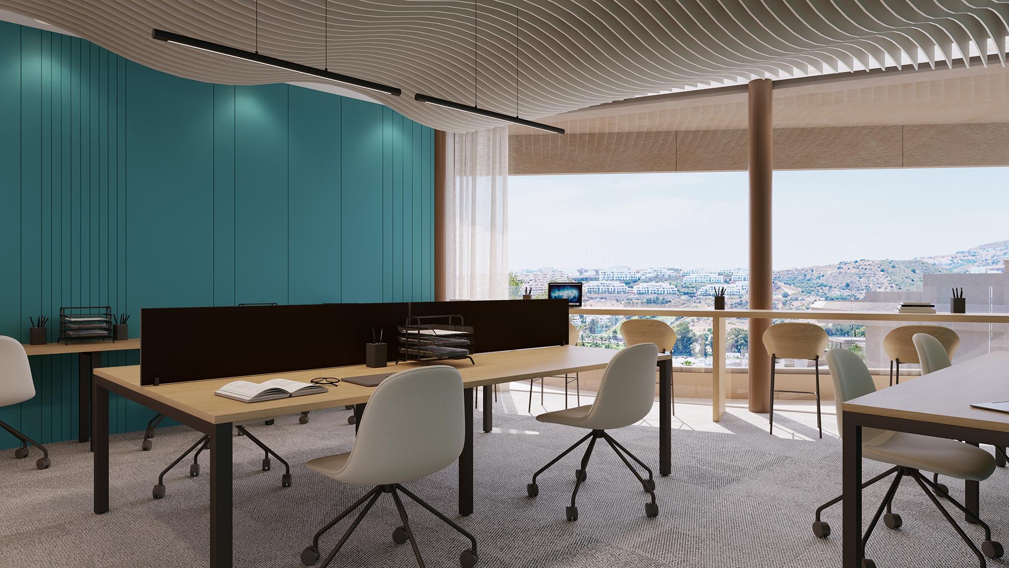 Kitchen island and integrated appliances, new-build apartment, La Cala de Mijas