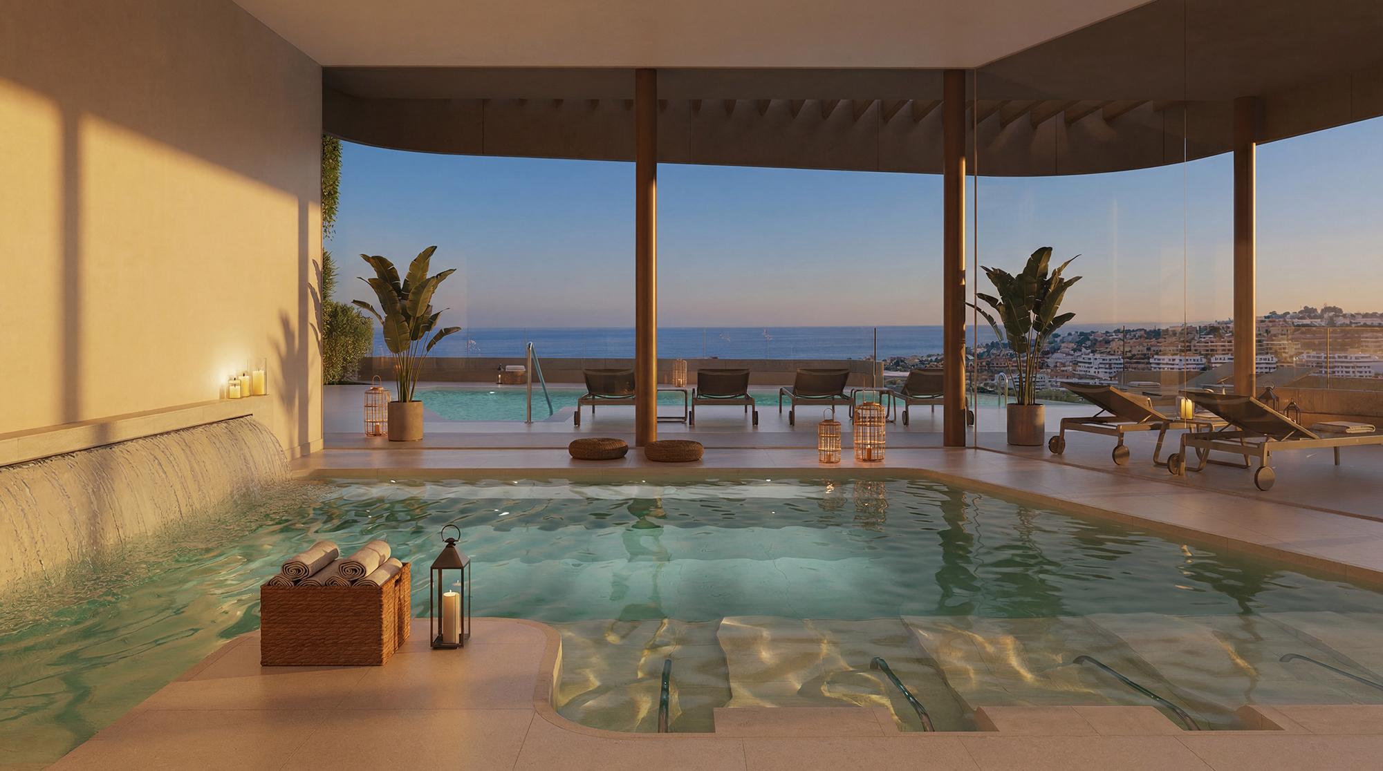 Living room with glazed doors to terrace, ground-floor apartment, La Cala de Mijas