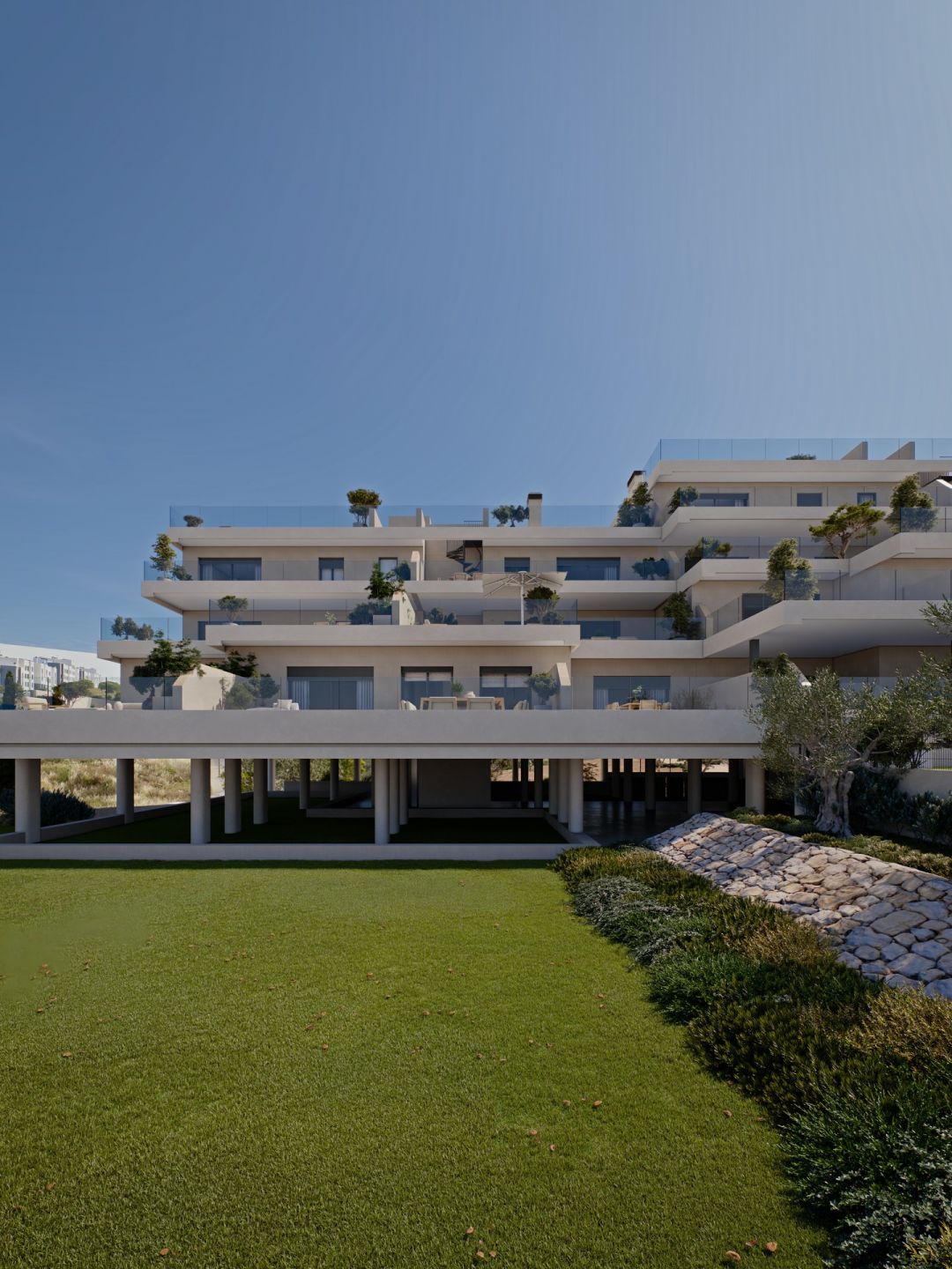 Private outdoor area adjoining ground-floor apartment, Las Mesas, Estepona
