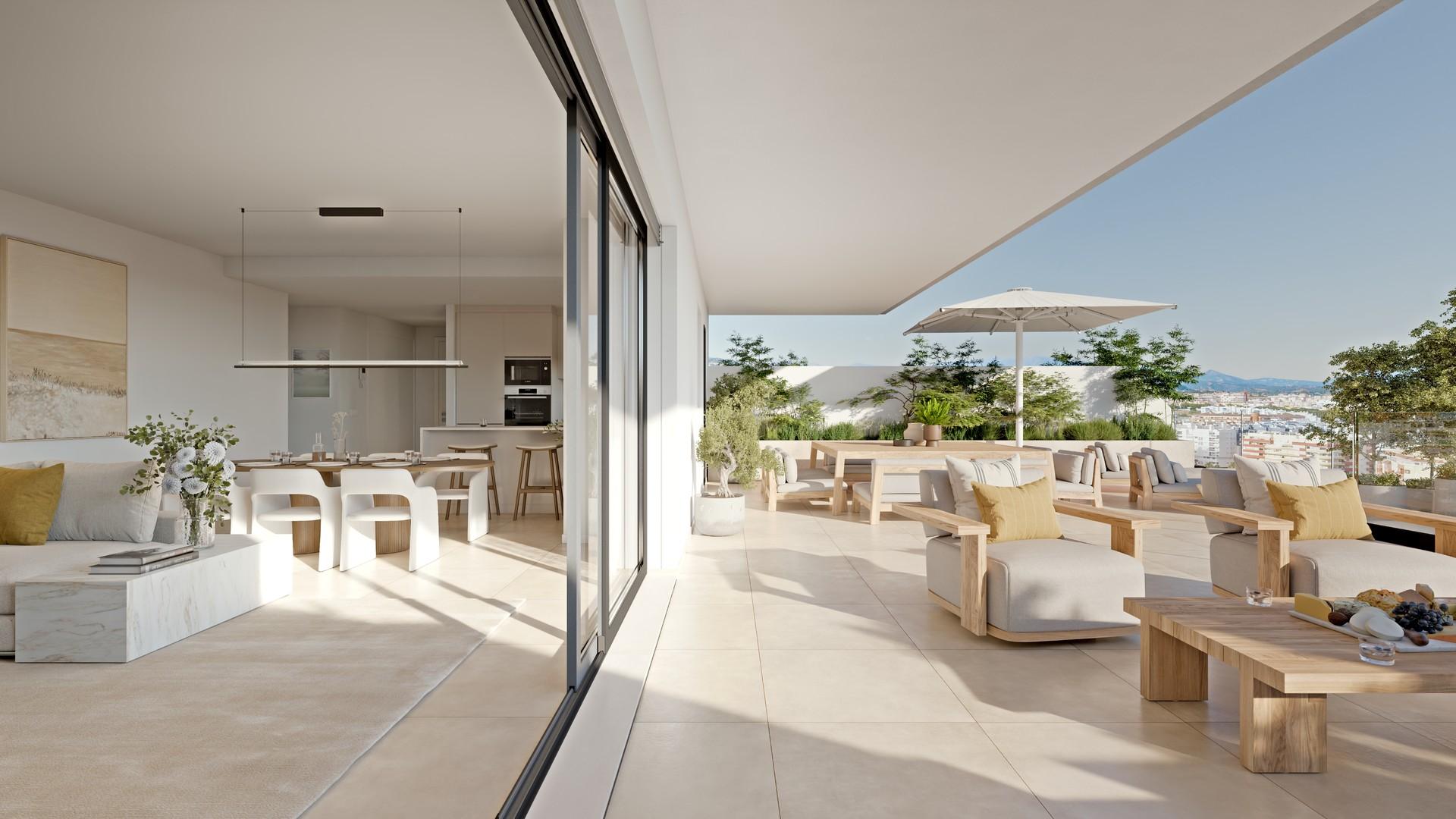Living room with terrace access, first-floor apartment, Las Mesas, Estepona
