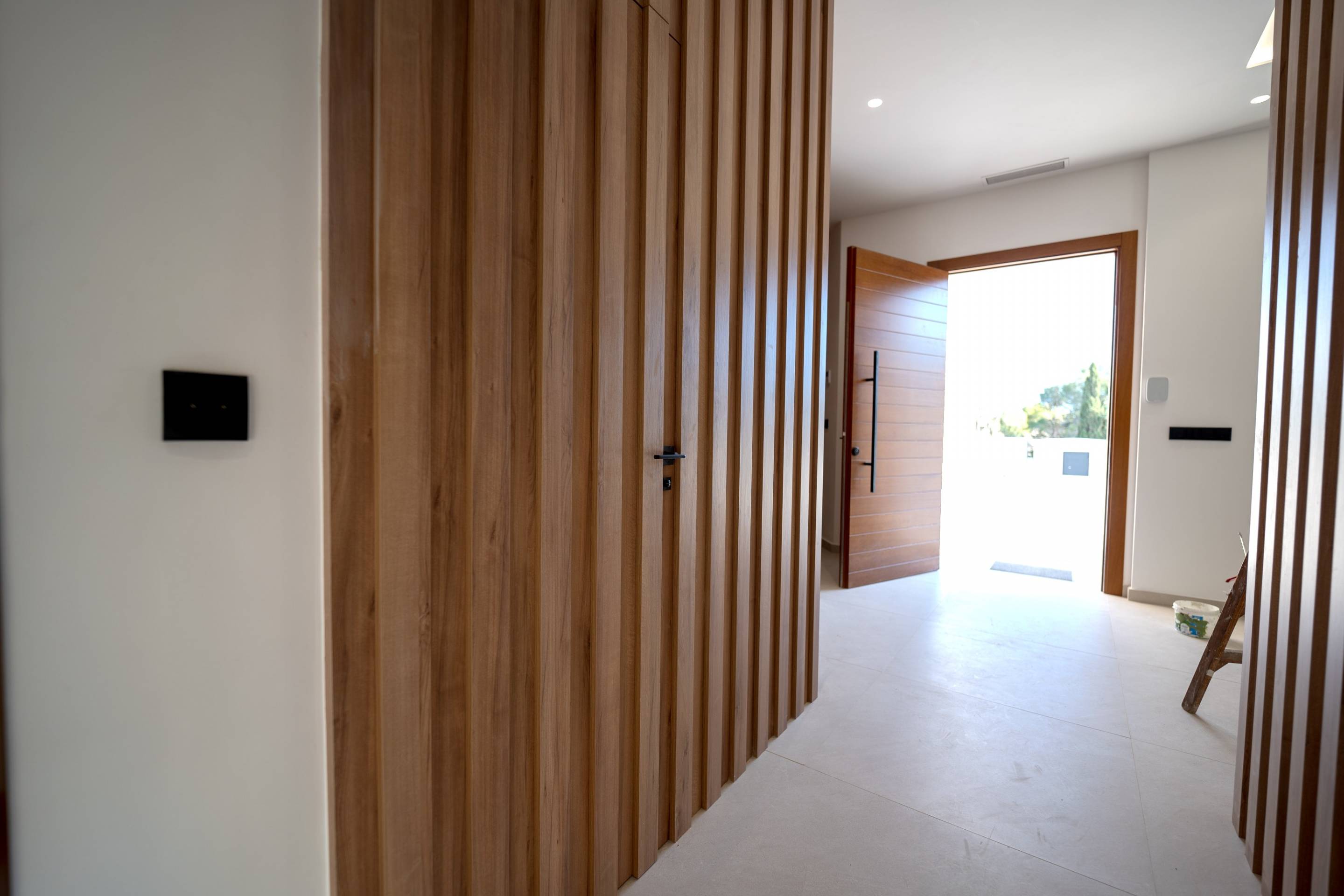 Living room with large windows and direct access to covered terrace, La Marquesa villa