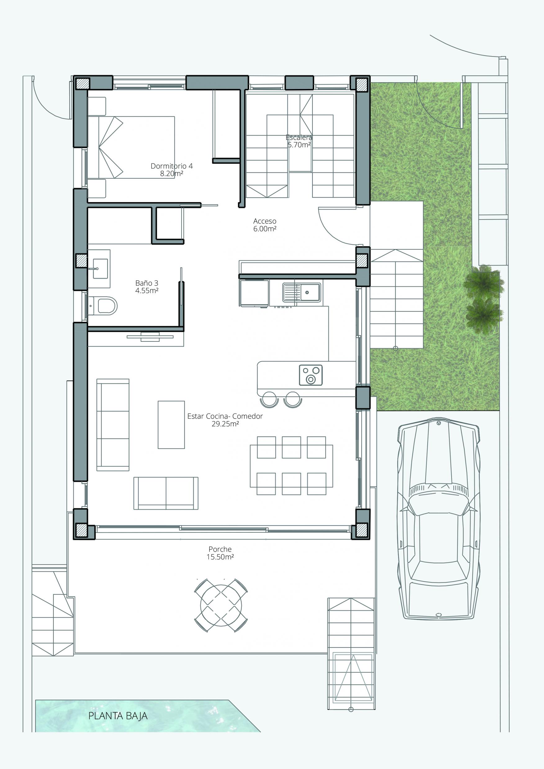 Site plan showing layout of development in La Mata, Torrevieja