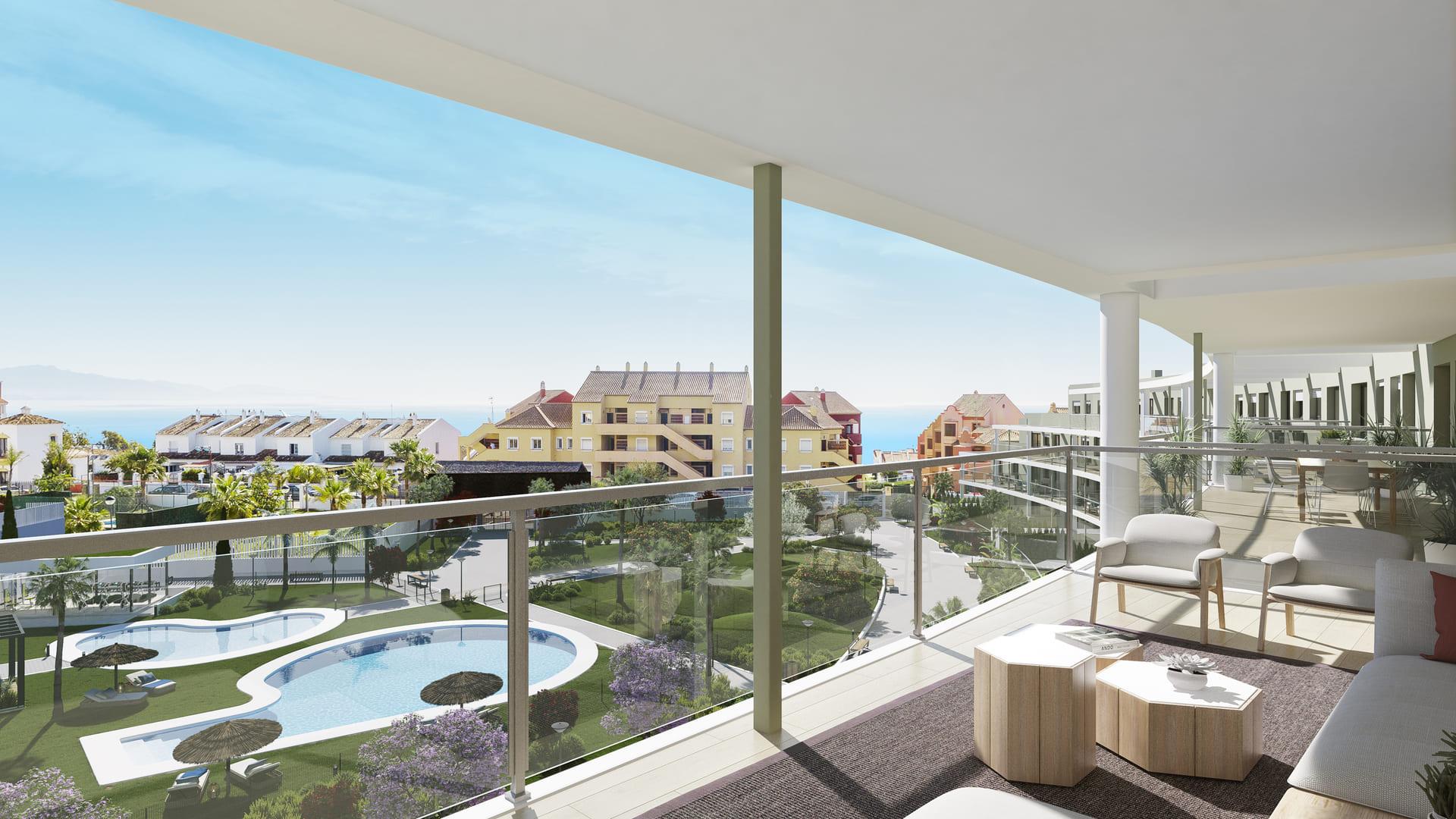 Bathroom with modern fittings in 2-bedroom apartment, Chullera, Manilva