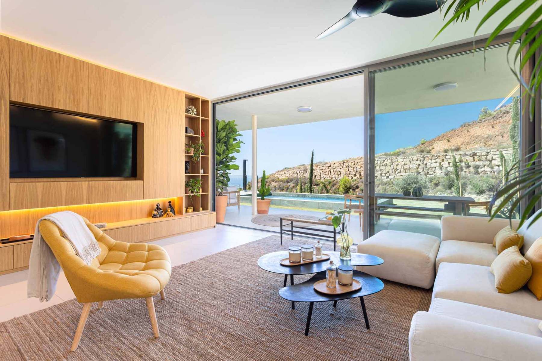 Front facade of new-build villa, Reserva del Higuerón, Fuengirola