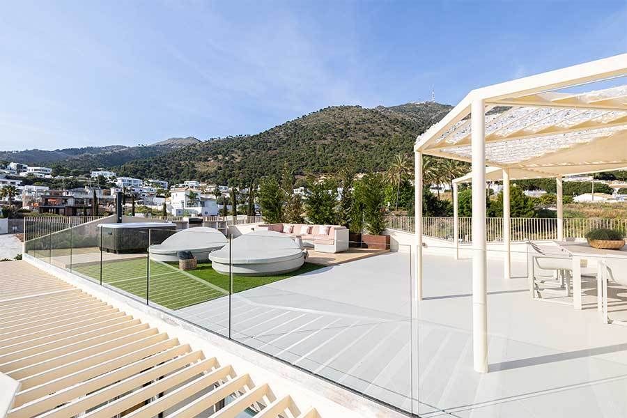 Parking area beside new-build villa, Reserva del Higuerón, Fuengirola