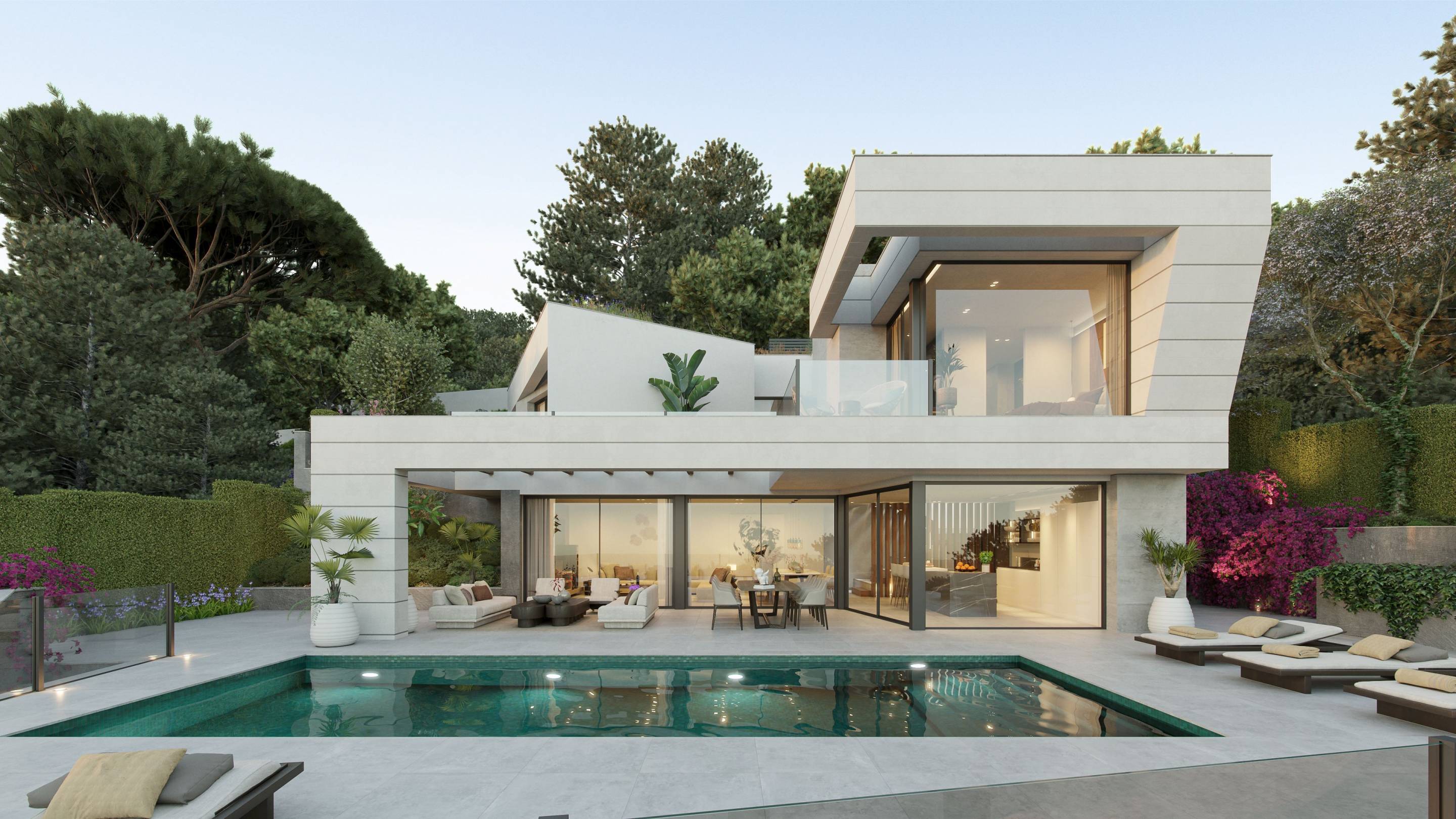 Landscaped garden on 915 m2 plot of new-build villa, Pinares de San Antón, Málaga