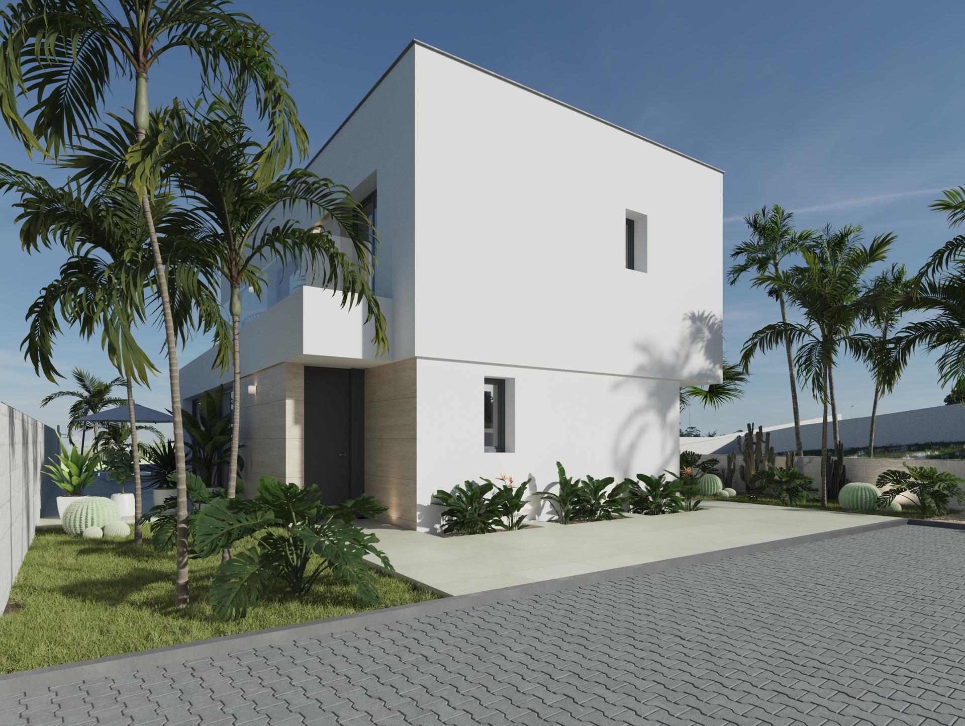 Garden boundary and landscaping on villa plot, Centro de la Ciudad Quesada, Rojales