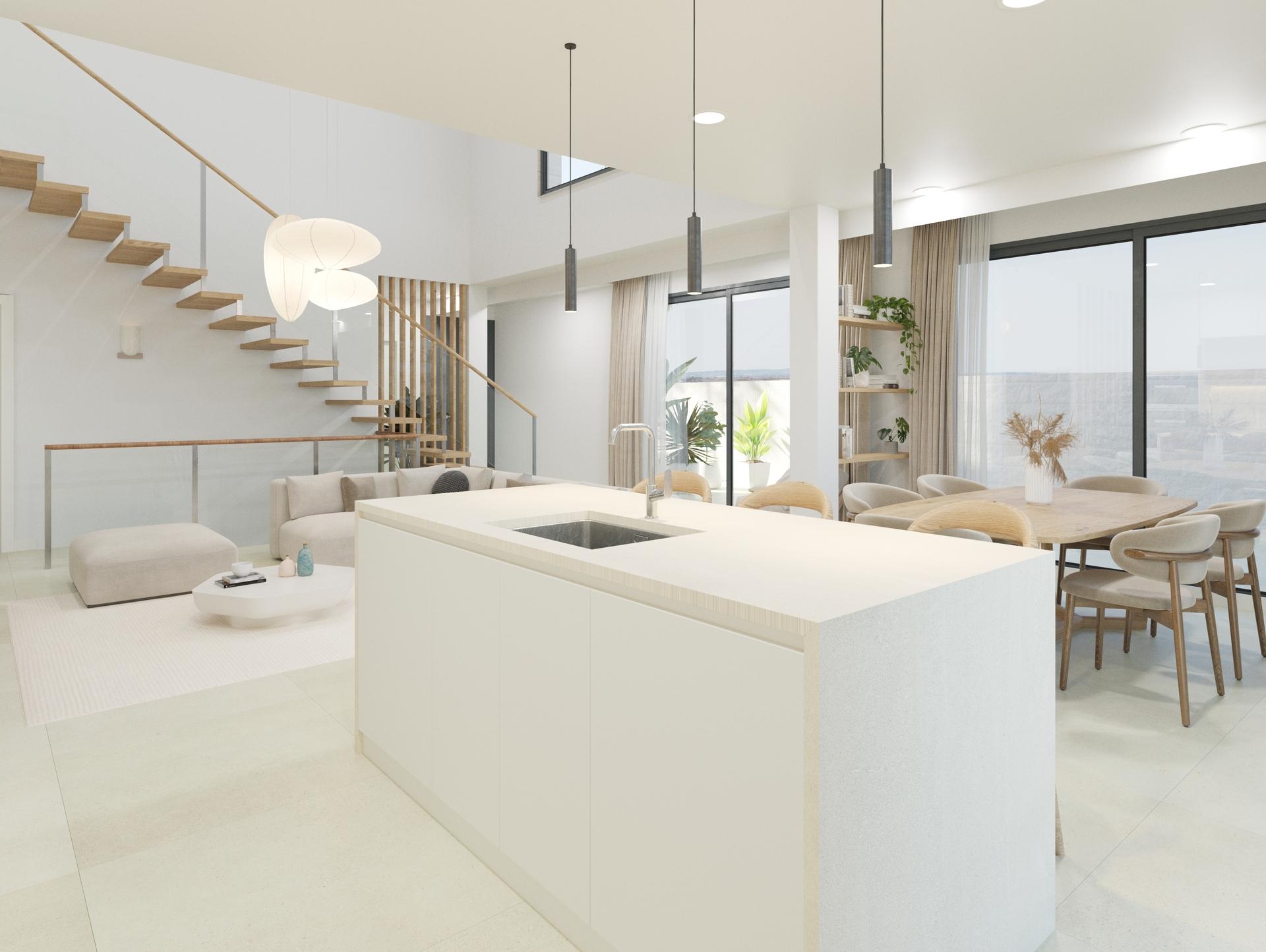 Kitchen area with fitted units in new-build villa, Centro de la Ciudad Quesada, Rojales