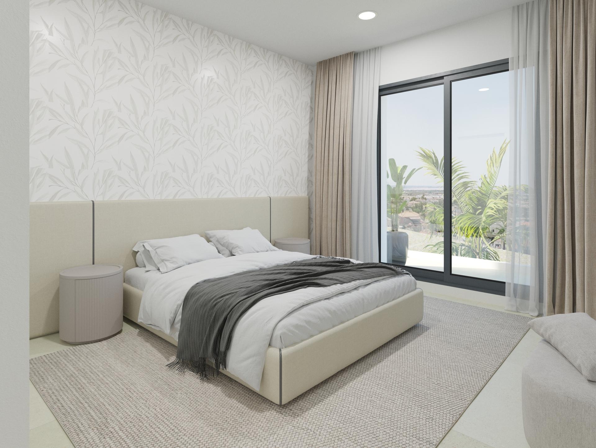 Master bedroom interior in new-build villa, Centro de la Ciudad Quesada, Rojales