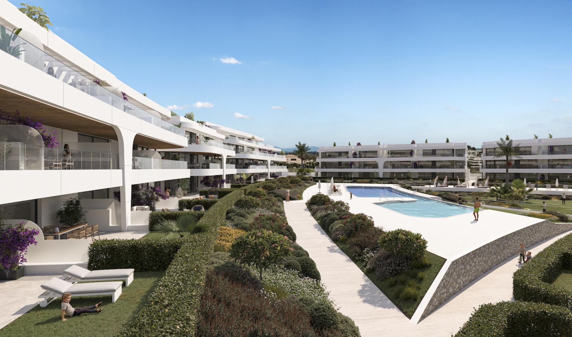 Bedroom with built-in furniture in 2-bedroom new-build apartment, Atalaya, Estepona