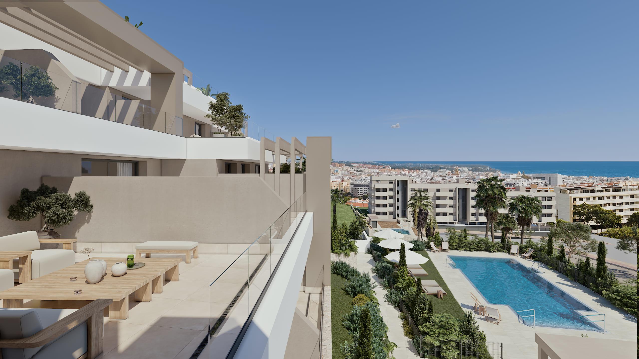 Ground-floor private garden in new-build apartment, Las Mesas, Estepona