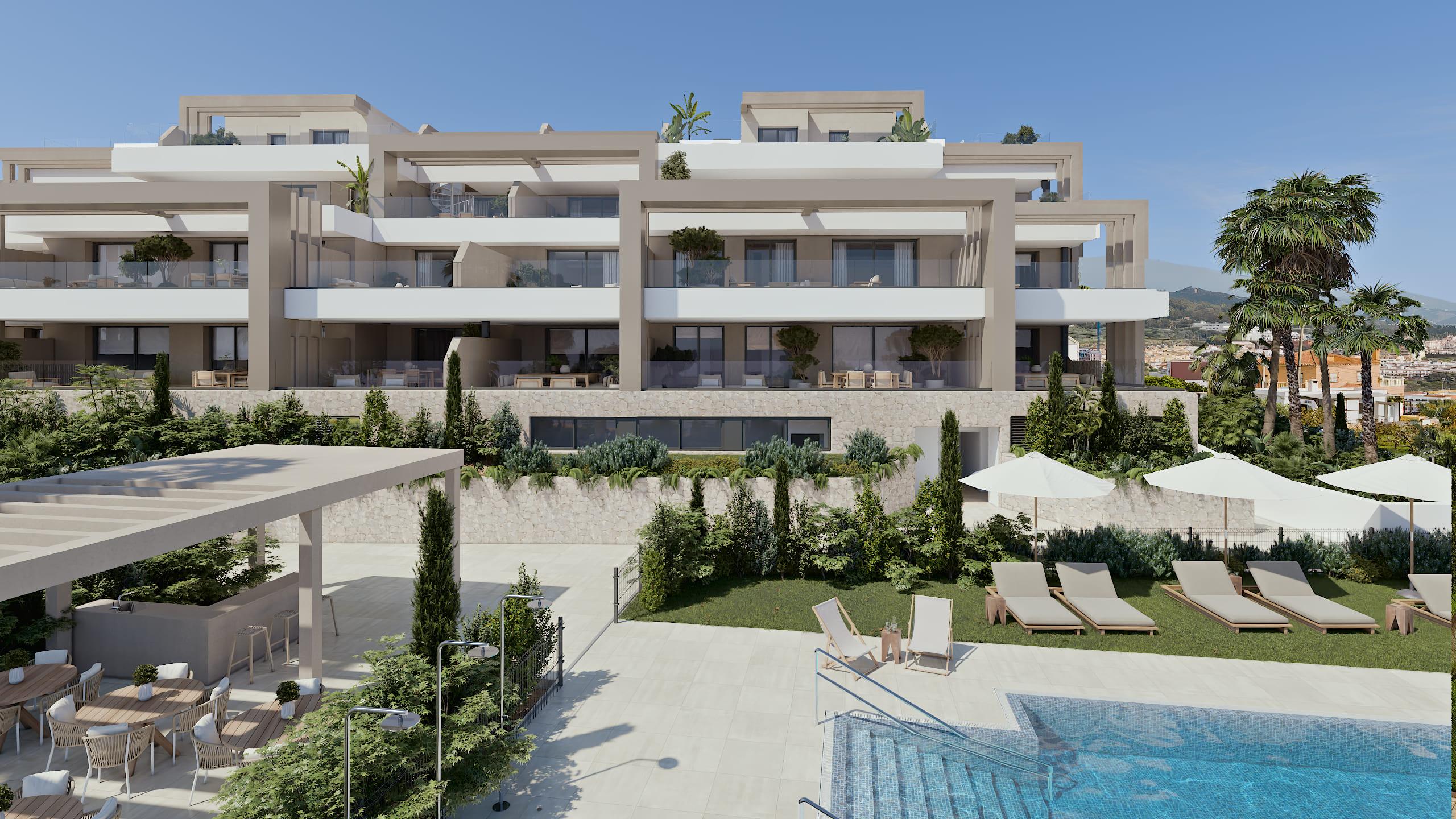Access-controlled entrance to new-build residential development, Las Mesas
