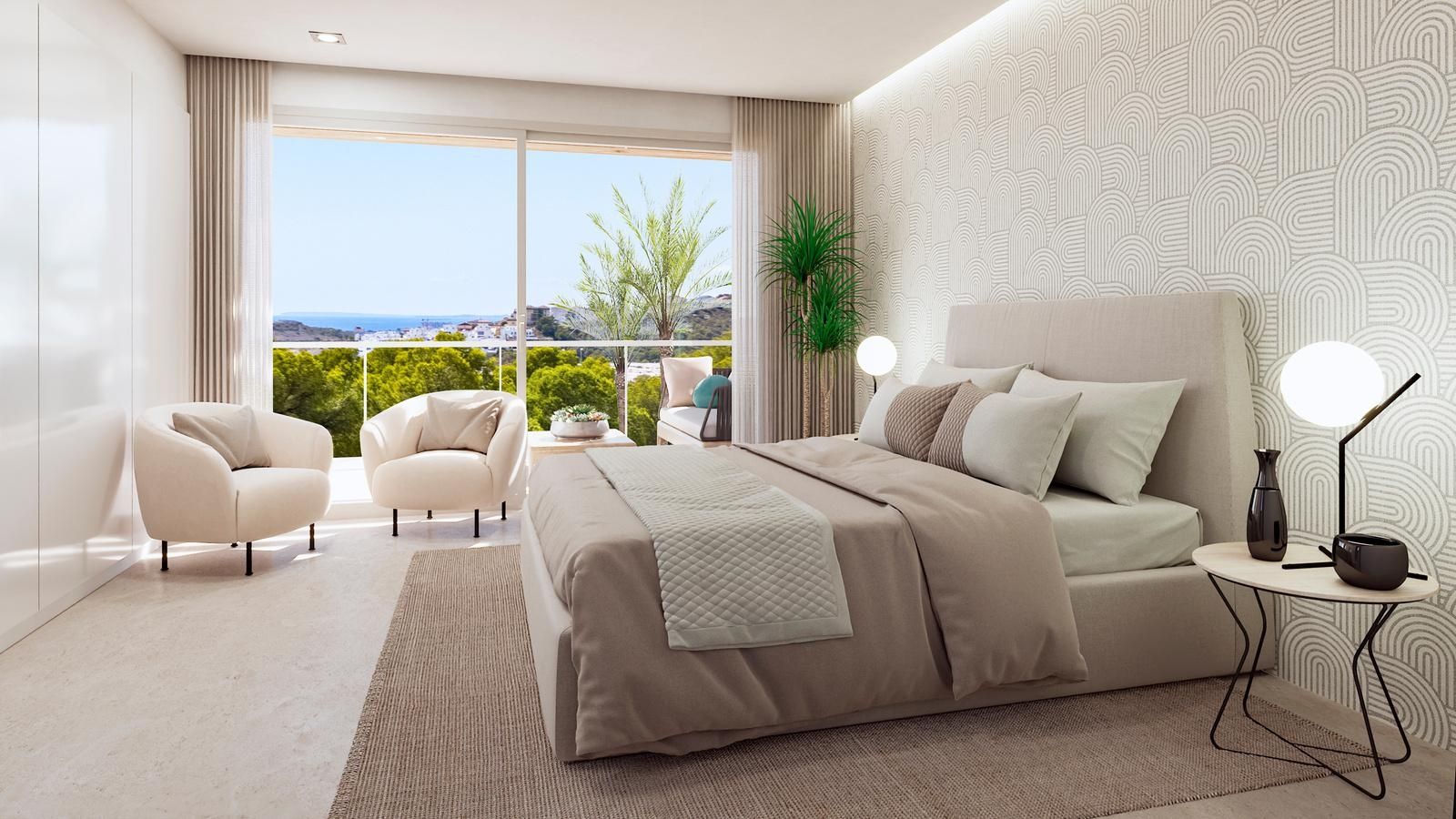 Private solarium on upper level of top-floor penthouse, Finestrat Hills