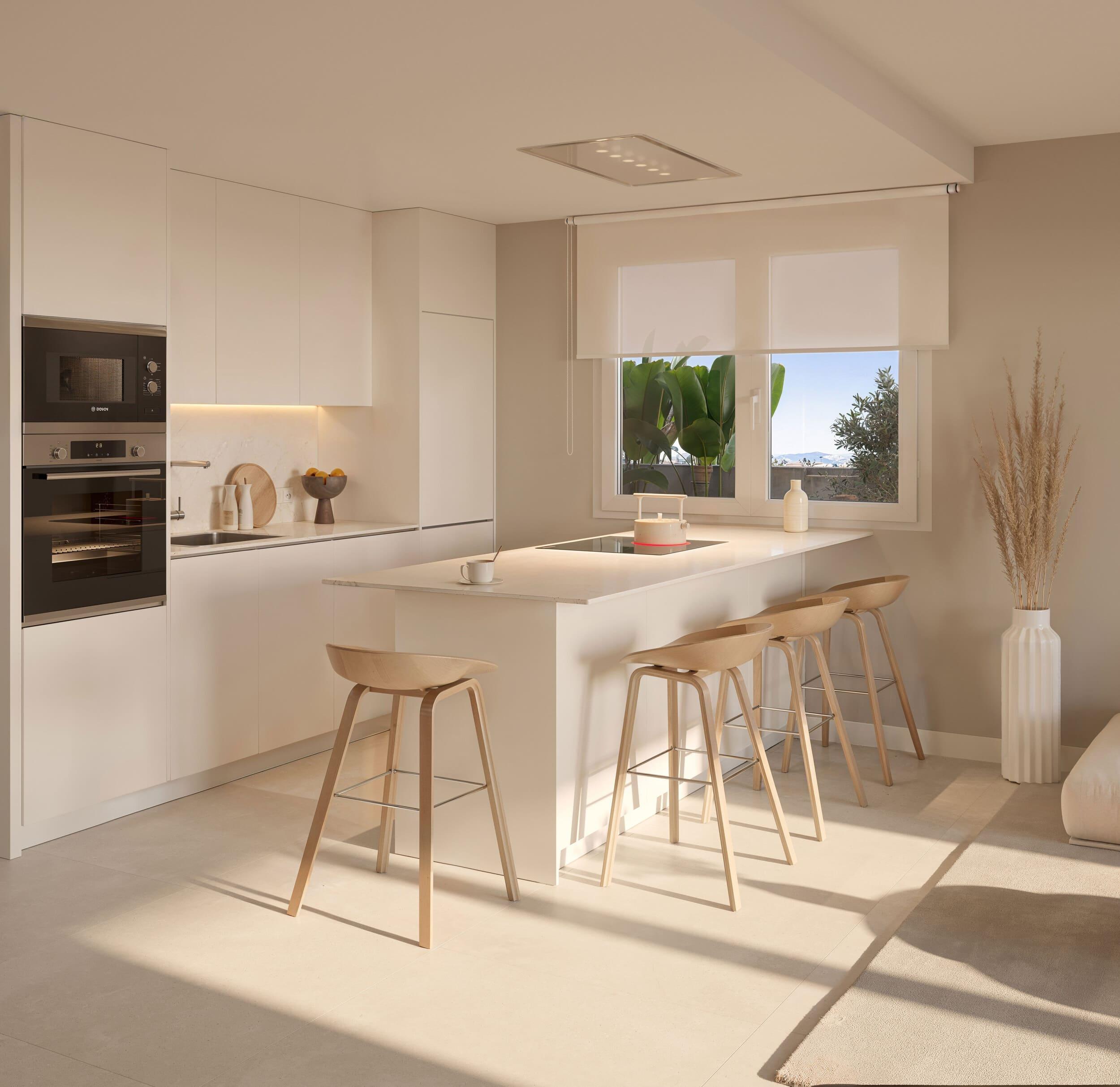 Main bedroom with built-in wardrobes in first-floor new-build apartment, Los Pacos, Fuengirola