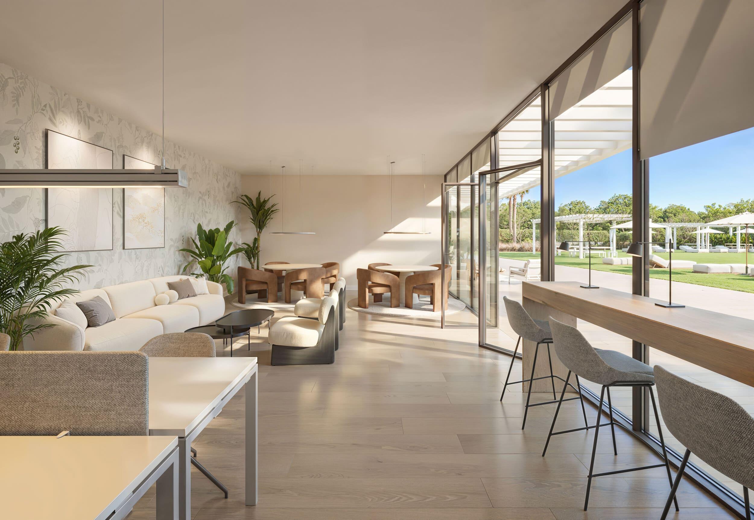 Communal landscaped gardens in new-build development, Los Pacos, Fuengirola