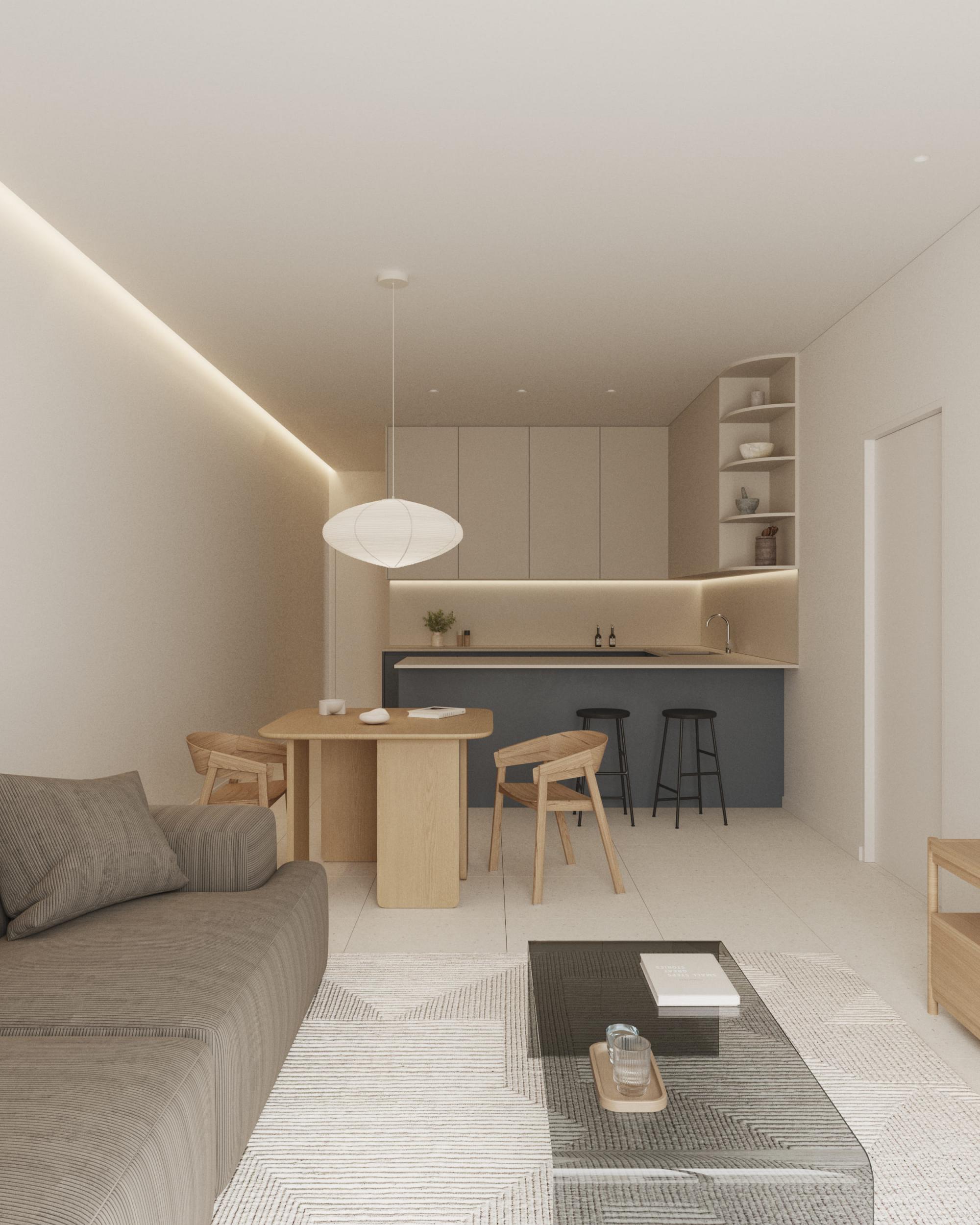 Hallway and entrance corridor in 1-bedroom new-build penthouse, Torrevieja Centre