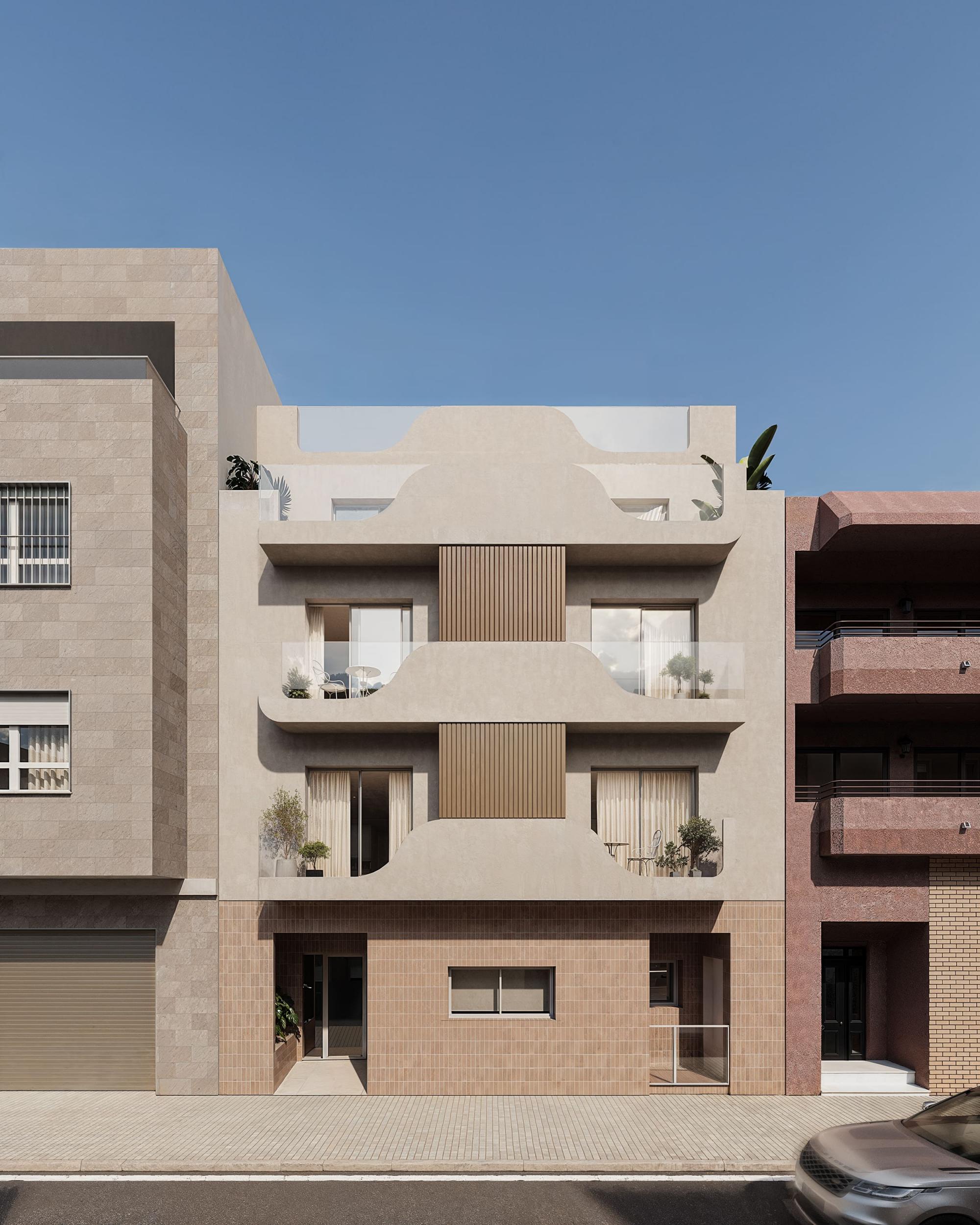 Aerial view of new-build penthouse development in Torrevieja Centre