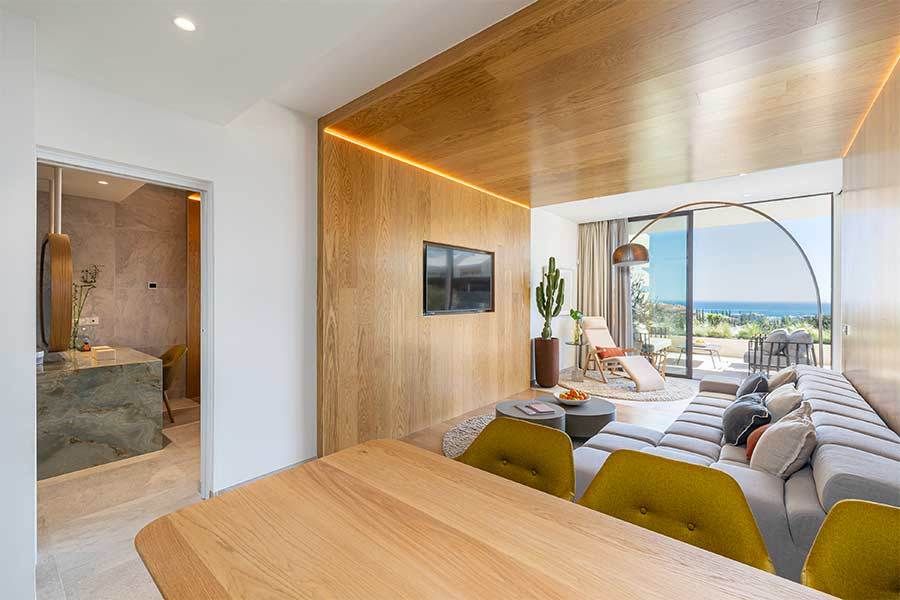 Landscaped garden alongside new-build villa, El Higuerón, Fuengirola