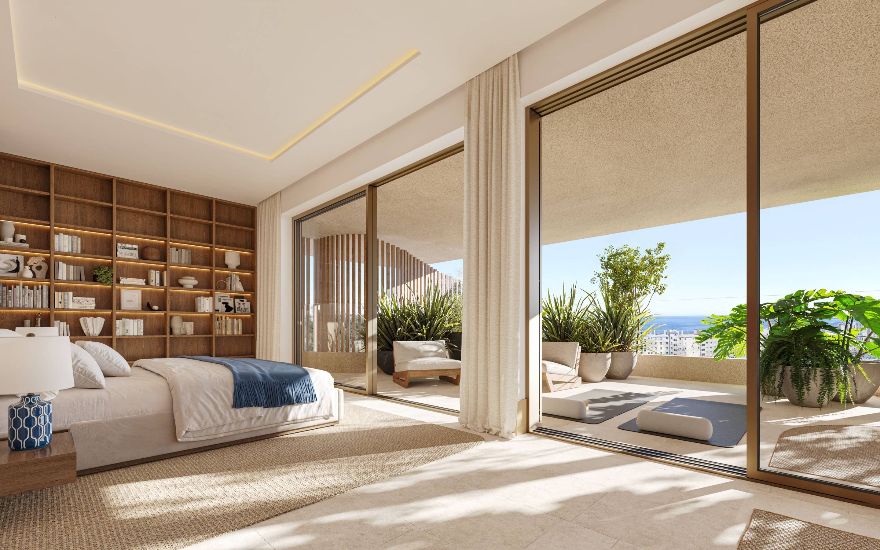 Built-in wardrobes in bedroom of new-build apartment, Los Boliches