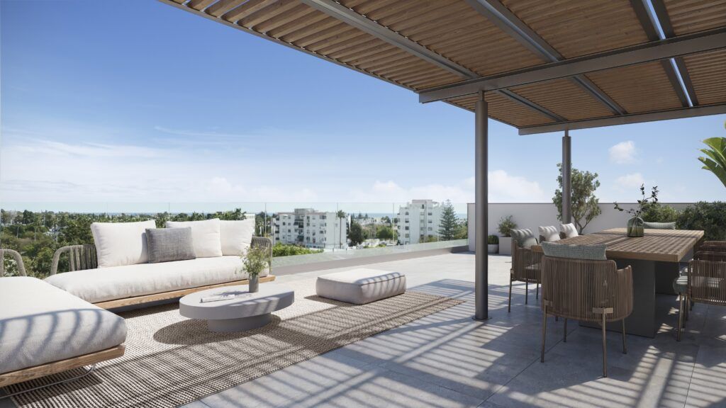 Interior corridor or communal area, new-build apartment development, San Pedro Pueblo
