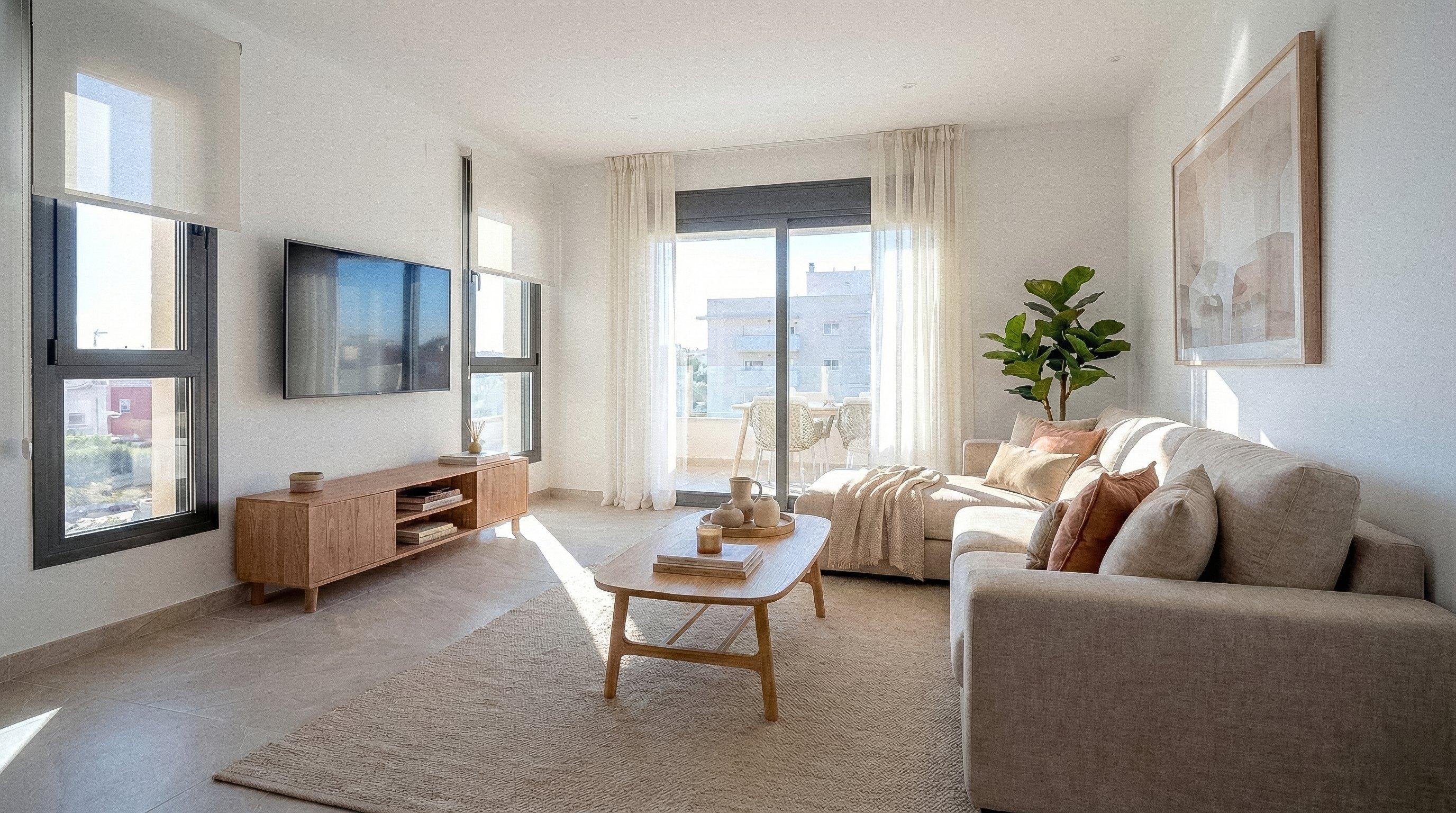 Main bedroom with built-in wardrobes in new-build penthouse, Pueblo 4, Benijofar