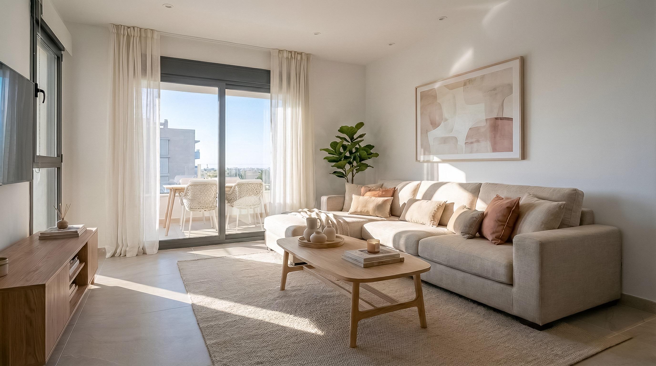 Second bedroom with window in 2-bedroom new-build penthouse, Pueblo 4, Benijofar